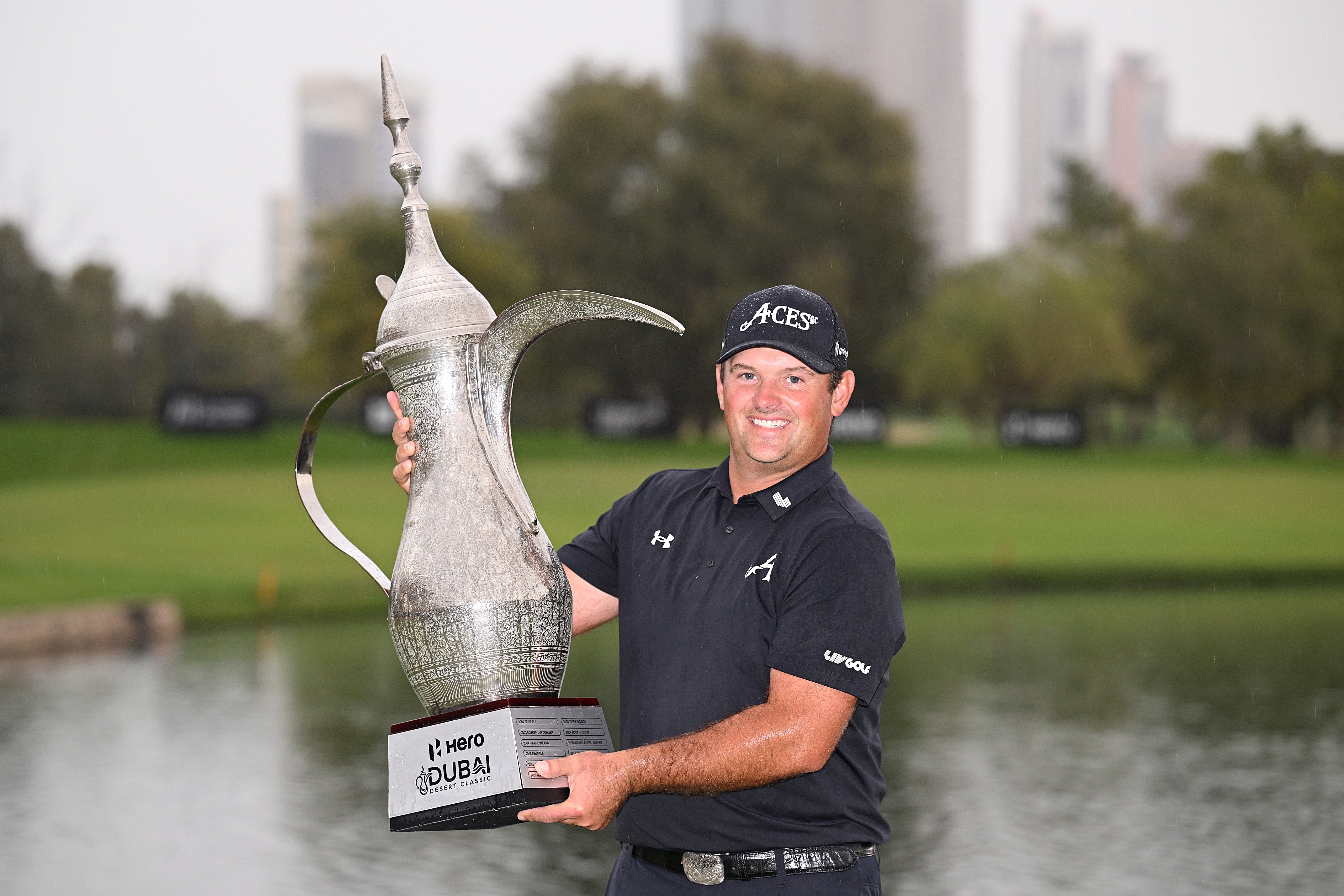 <p>Patrick Reed secured the Dubai Desert Classic</p>