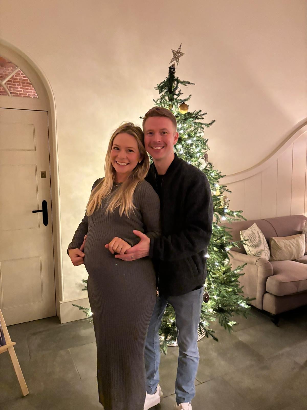 Alice Norris, pictured with her husband Olly, was pregnant when she noticed blood in her stool