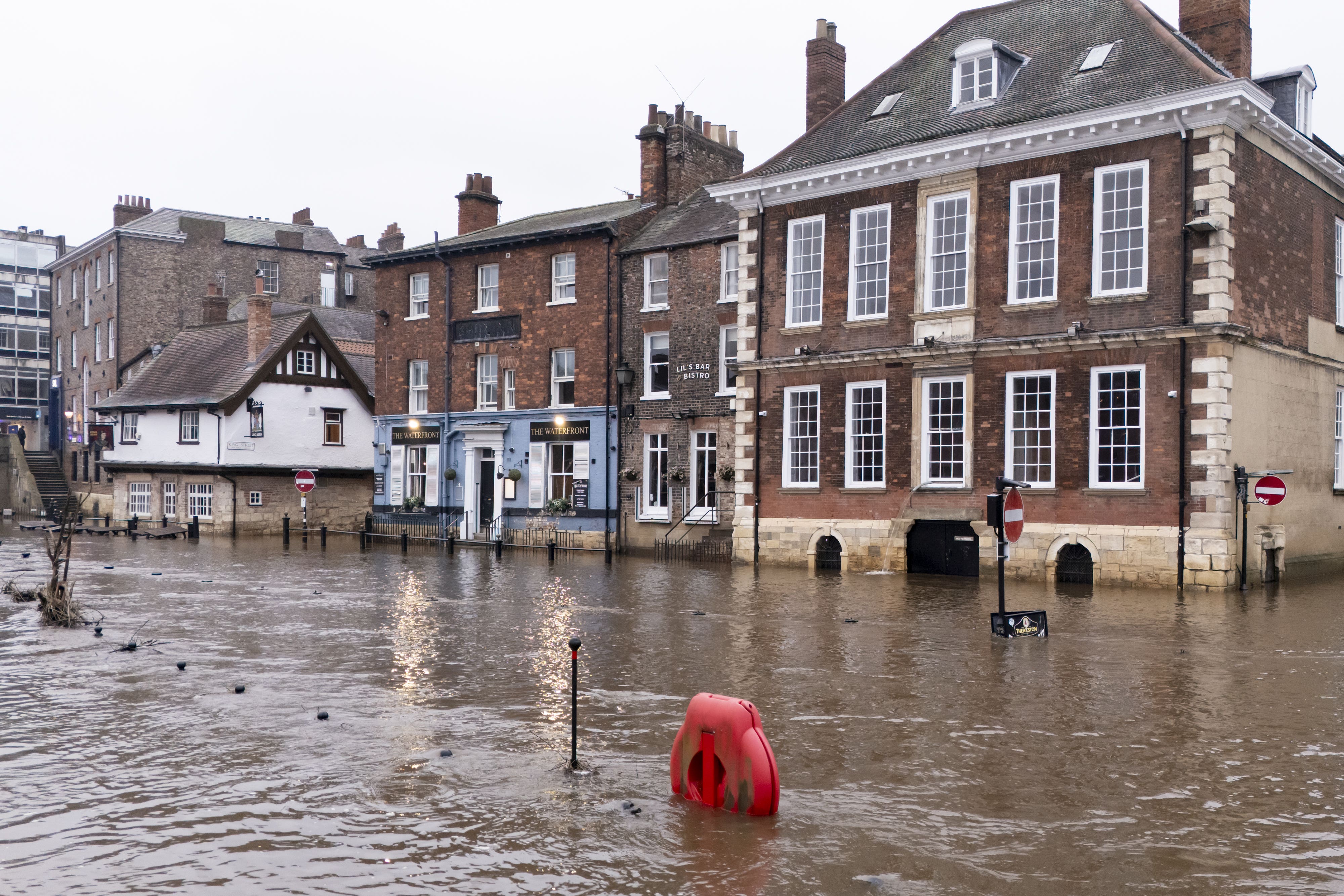 Flood water in York after the River Ouse burst its banks over the weekend (Danny Lawson/PA)