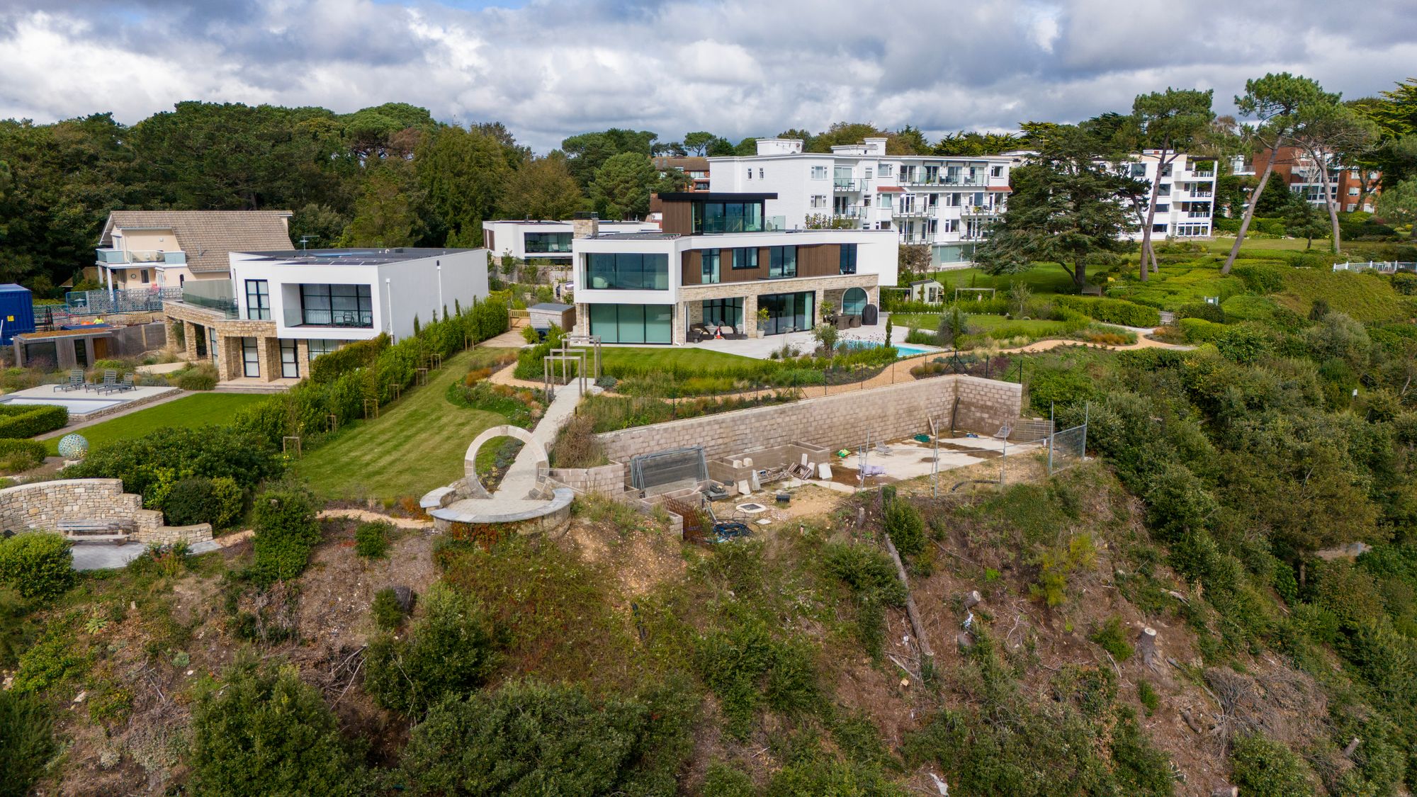 The cliff after the trees were removed