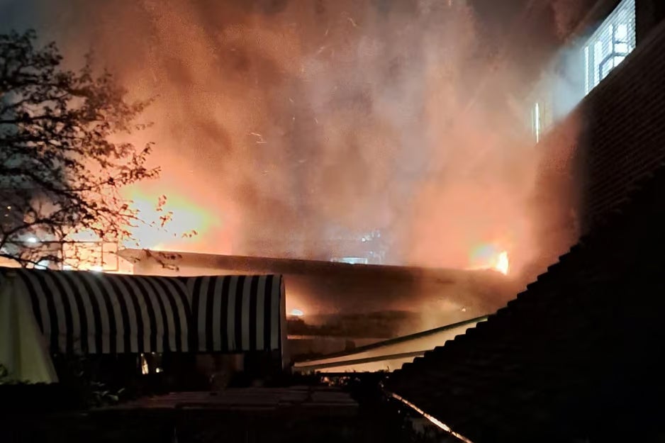 London Fire Brigade say the blaze was contained at 03:36 am