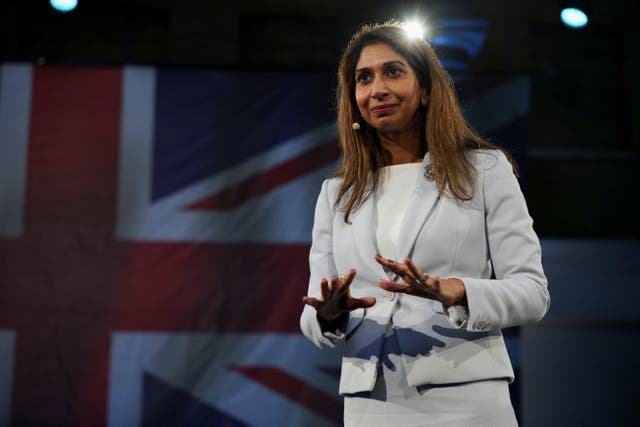 <p>Suella Braverman announced she has defected from the Conservative Party to Reform UK at a Veterans for Reform press launch in London, on Monday</p>