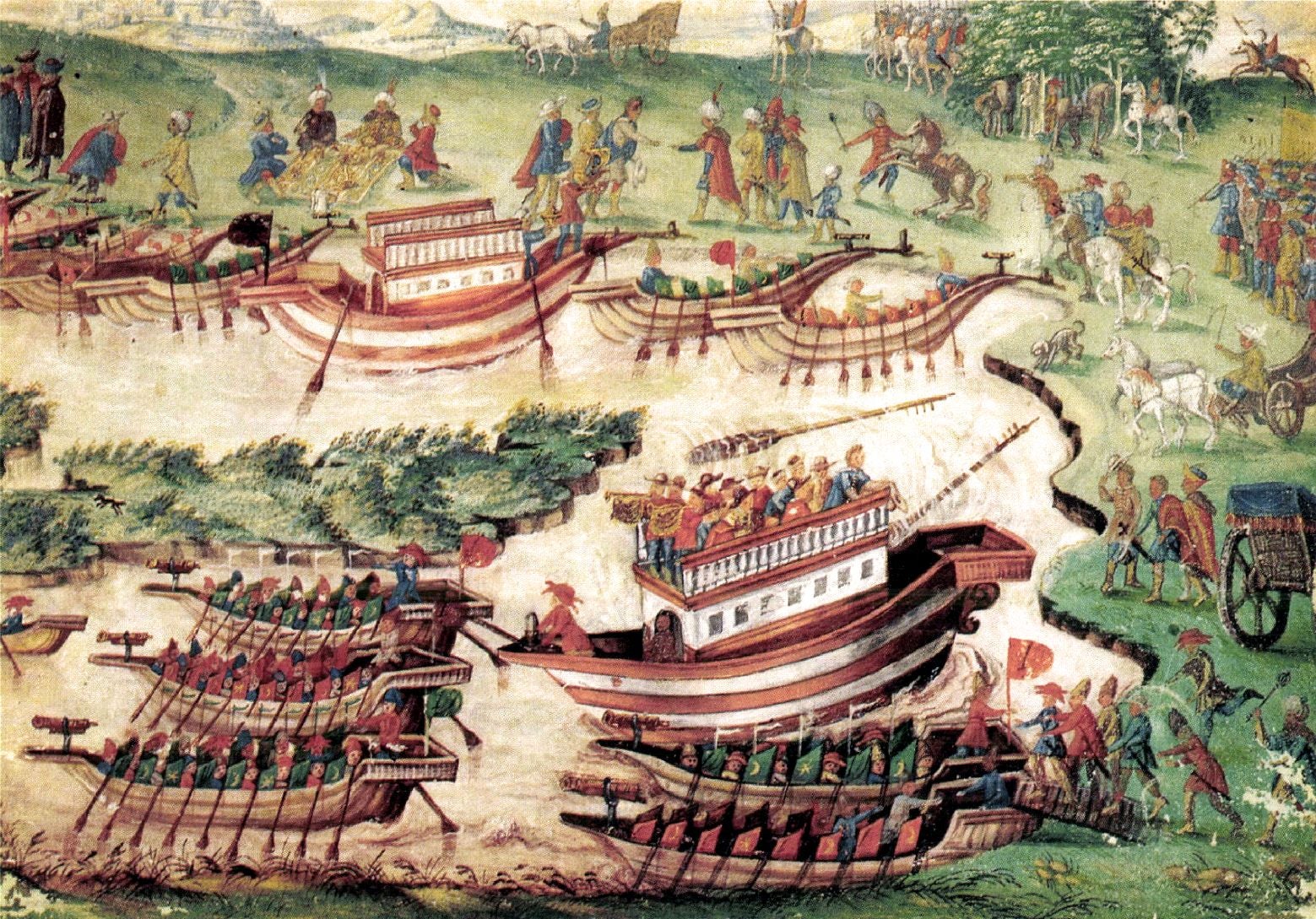 The daggers started their travels when, almost certainly, they were given by the Ottoman Empire to the Holy Roman Emperor - potentially in 1606 during peace negotiations (pictured here) between the two empires to end a long and bitter war.