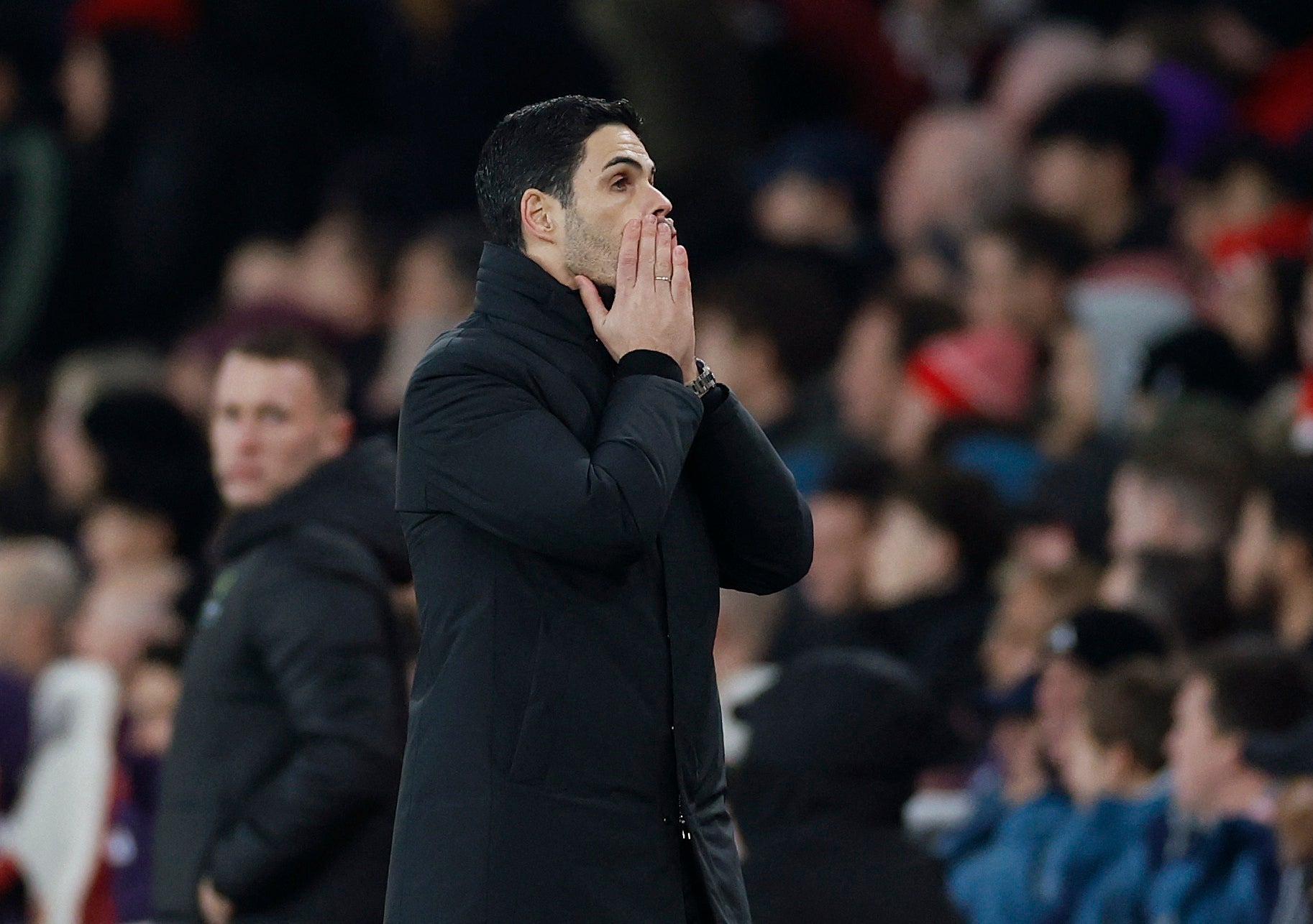 Mikel Arteta turned to the target men on his bench were Arsenal were trailing to Man United