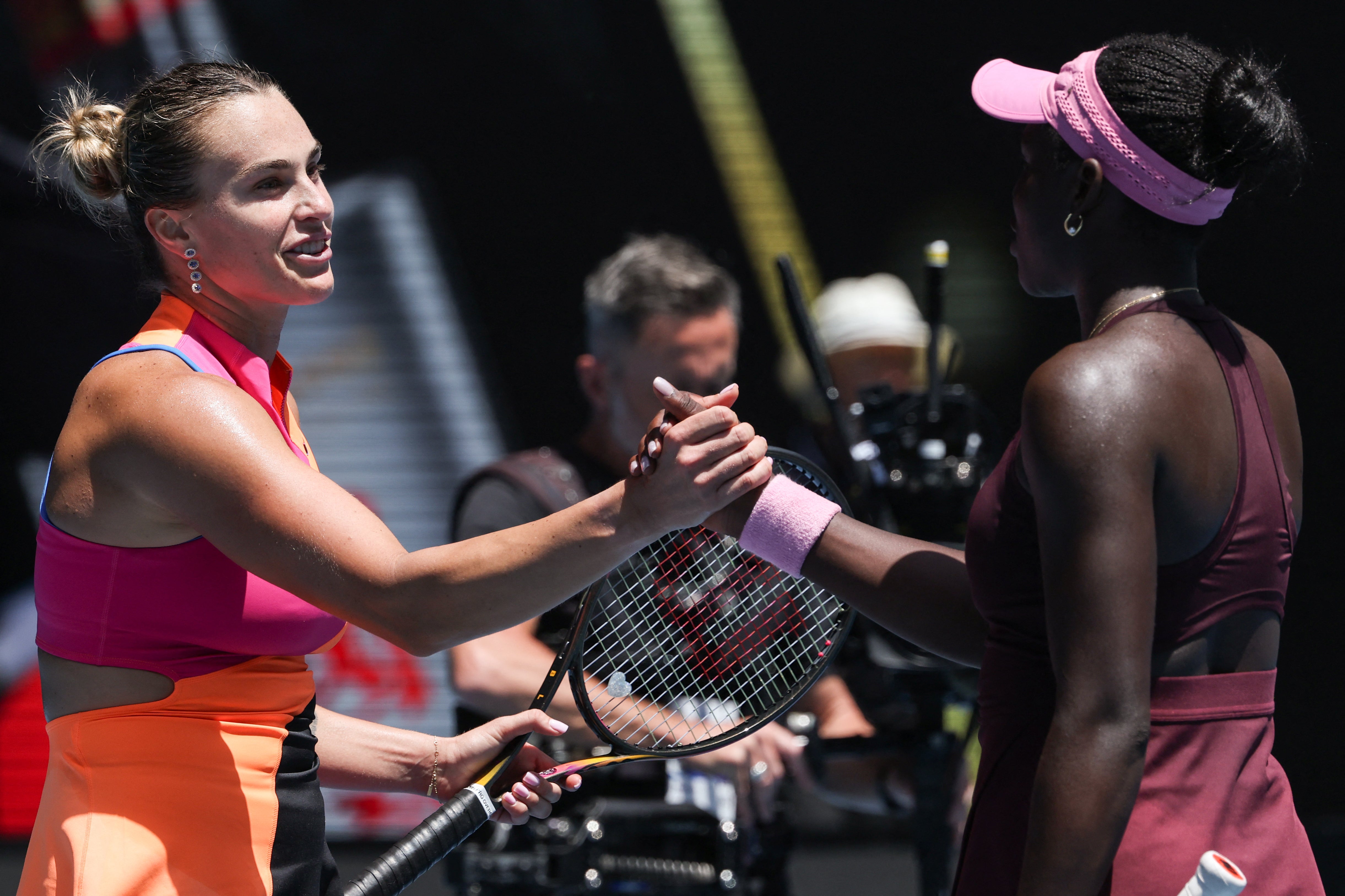 Sabalenka produced her best tennis of the tournament to beat Mboko 6-1, 7-6