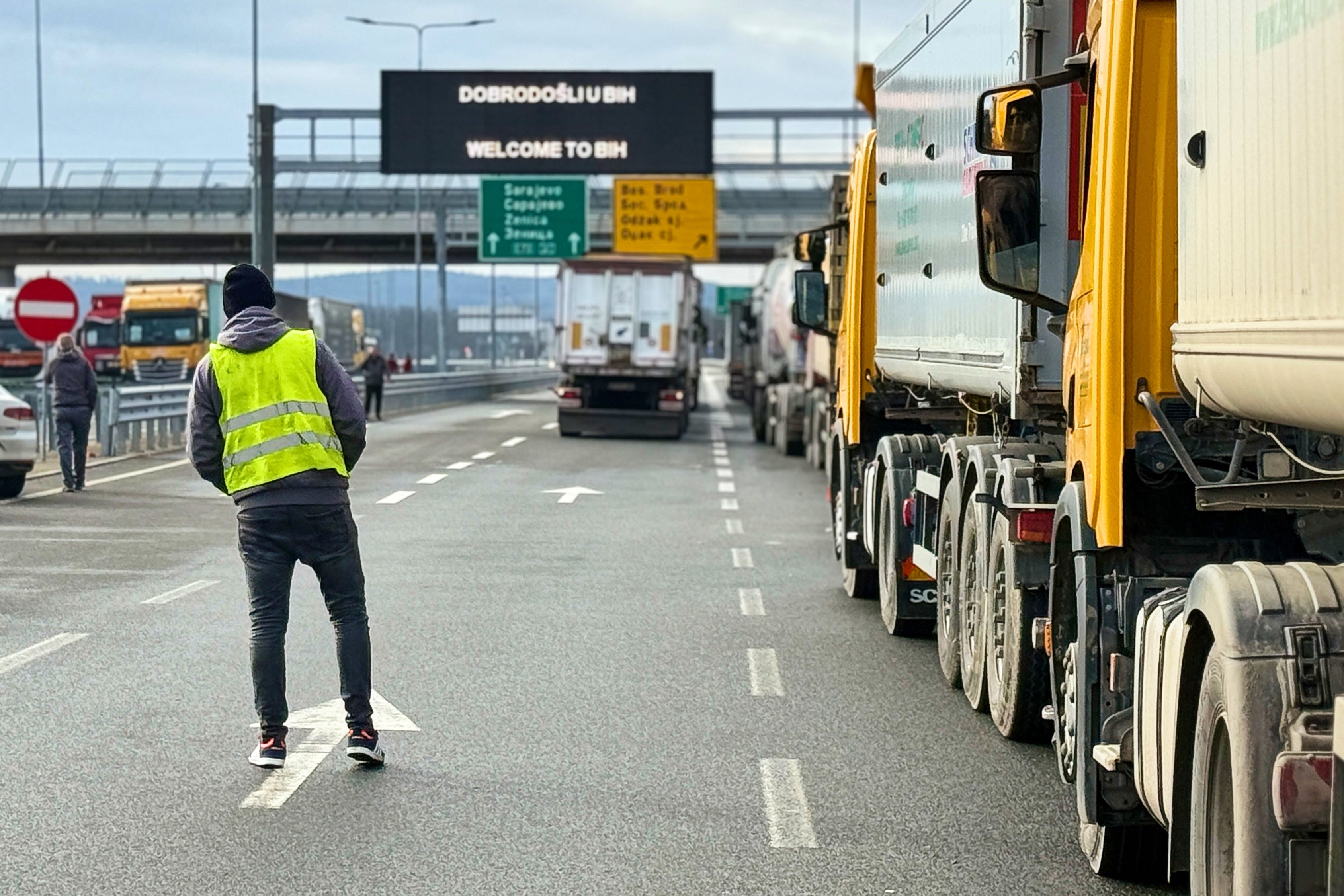 Bosnia Balkans Drivers Strike