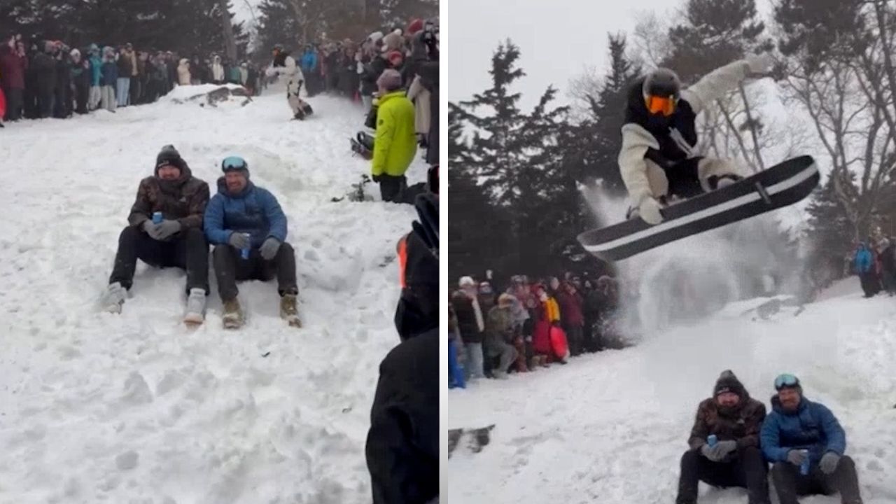 <p>Shaun White jumps over Shane Gillis in Central Park</p>