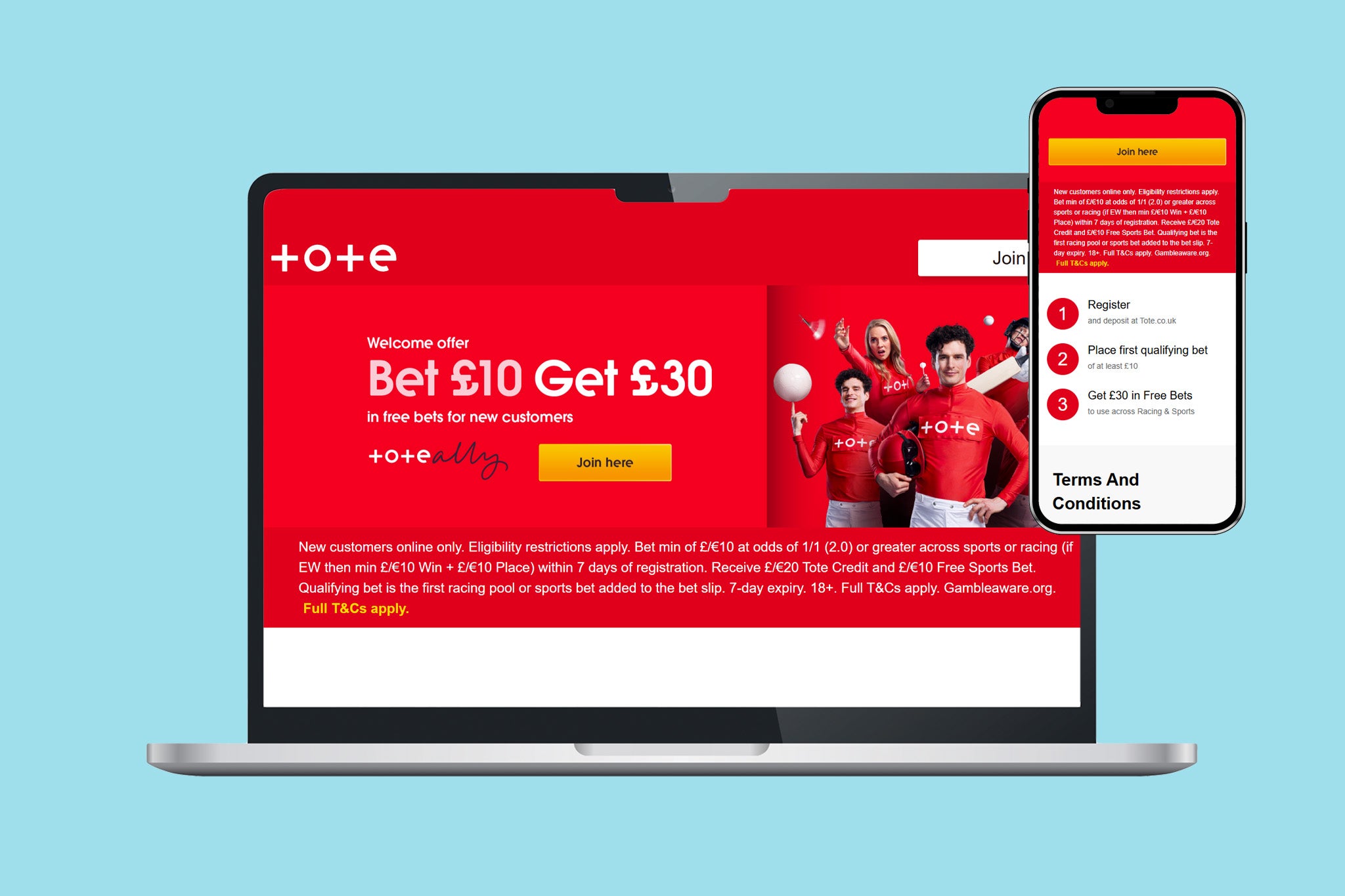 The Tote website performs equally well on mobile and desktop