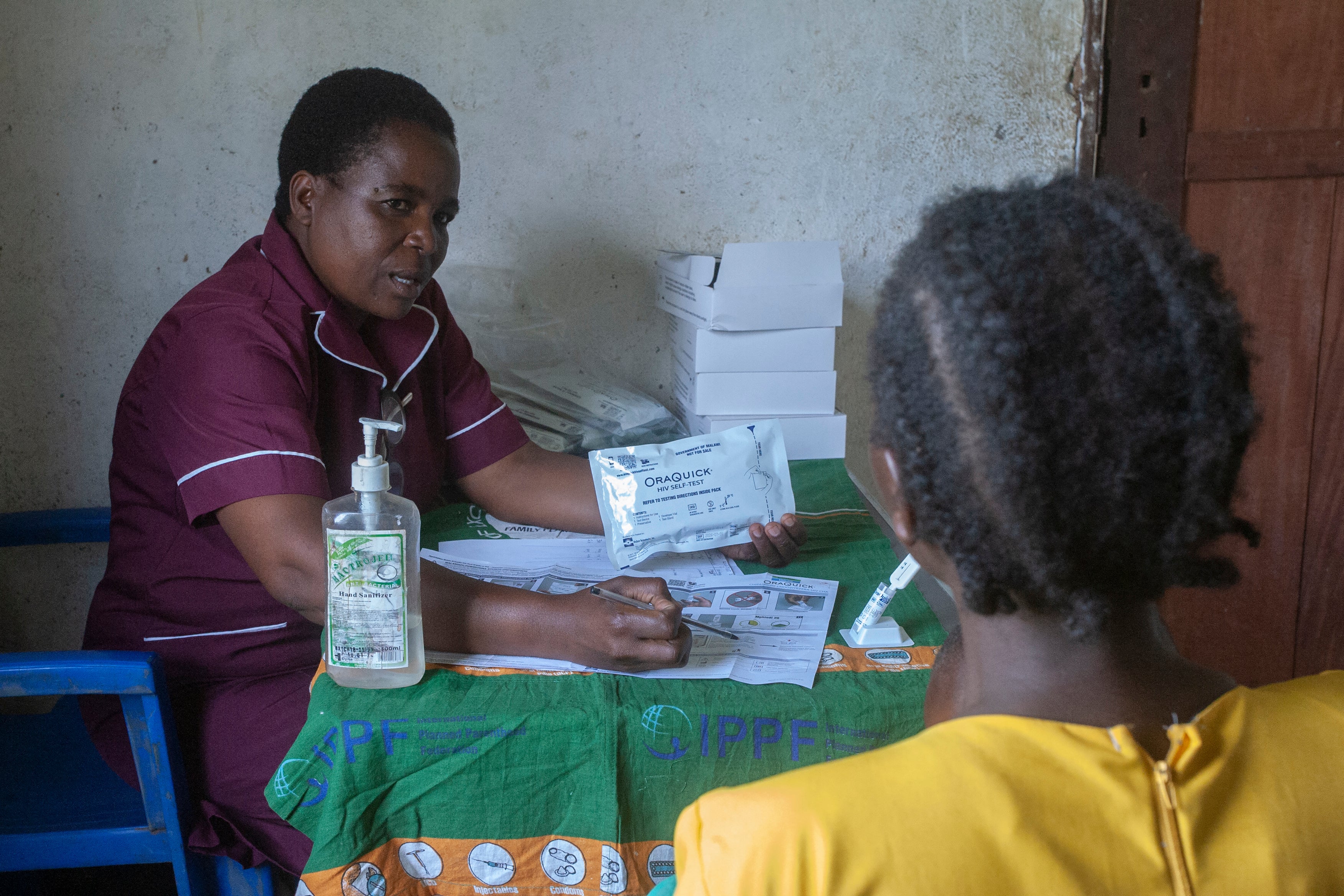 <p>HIV testing kits and other aid are an important part of on-the-ground work in Africa</p>