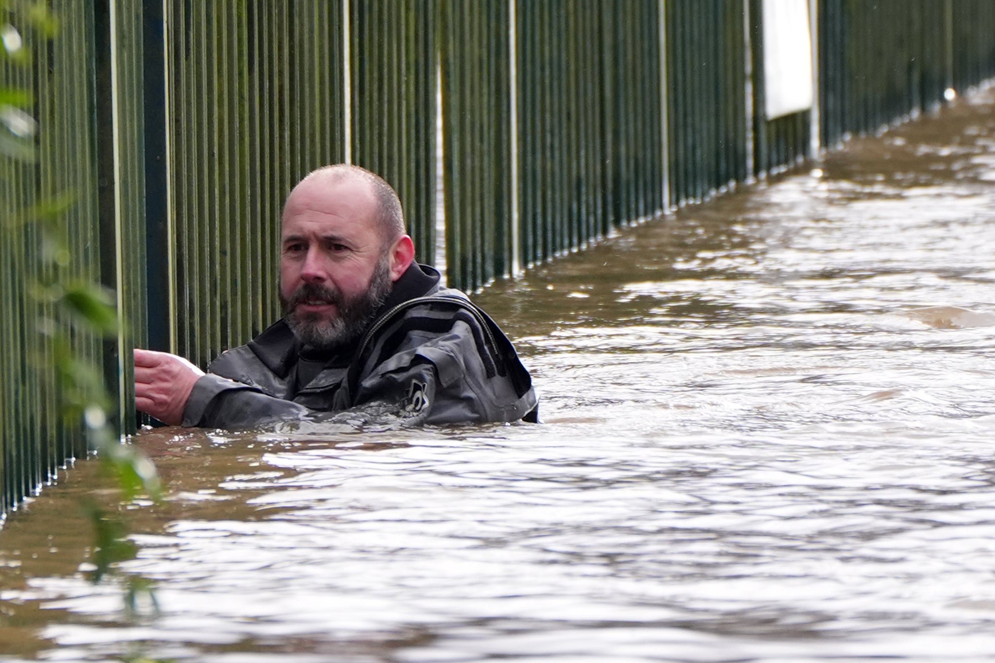 A members of Slaney Search and Rescue working in floodwater in Enniscorthy, Co. Wexford.