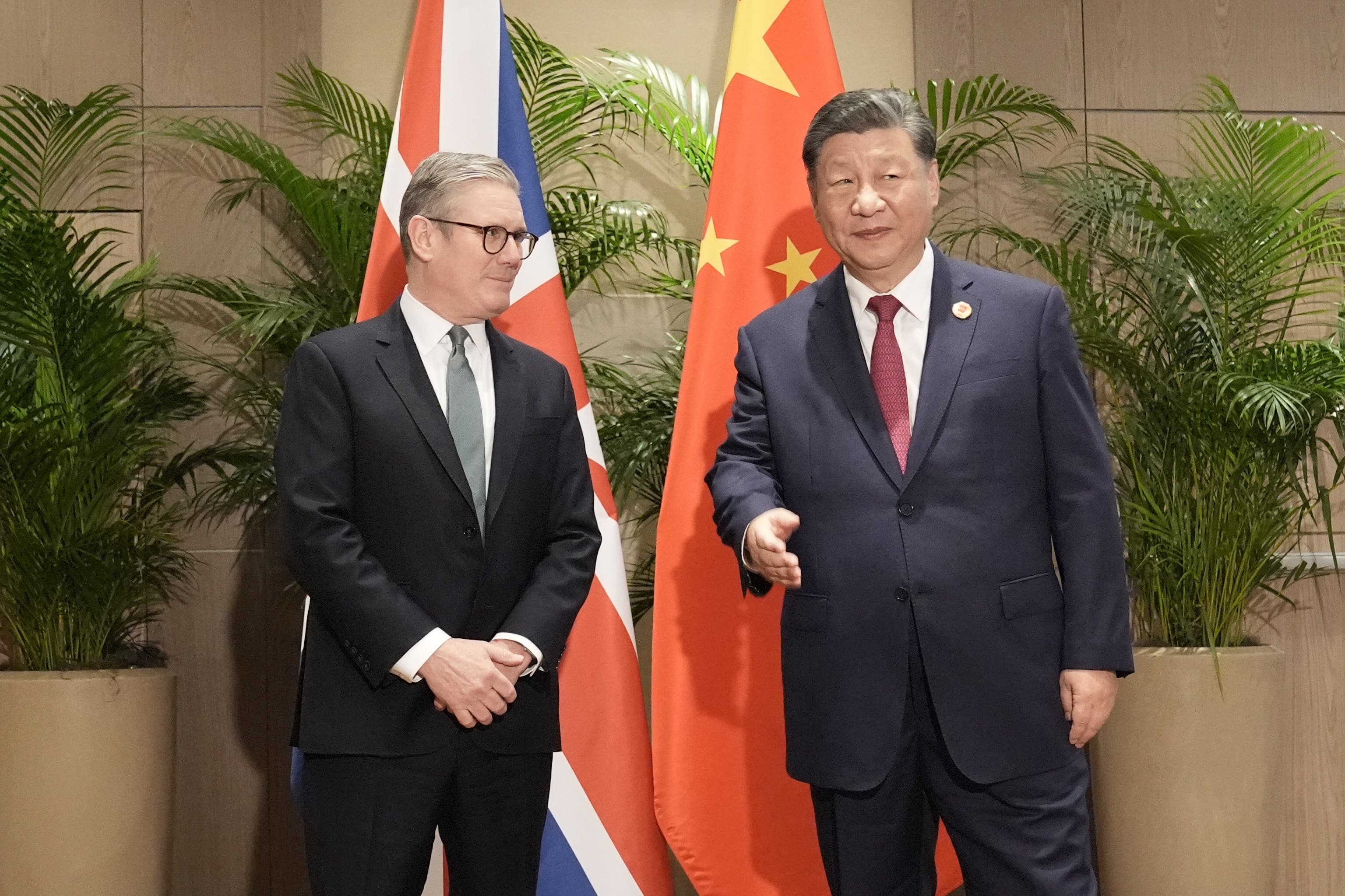 Sir Keir Starmer during a bilateral meeting Xi Jinping (PA)