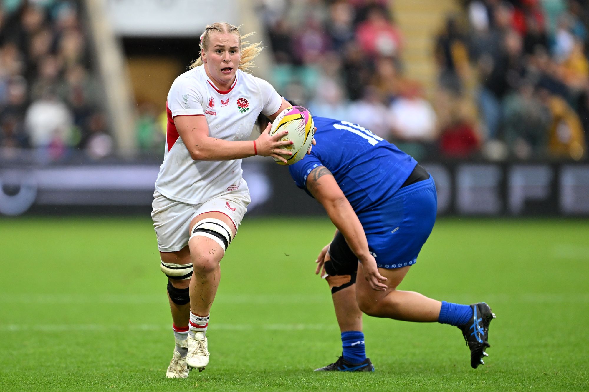 Abi Burton featured for England in their World Cup win