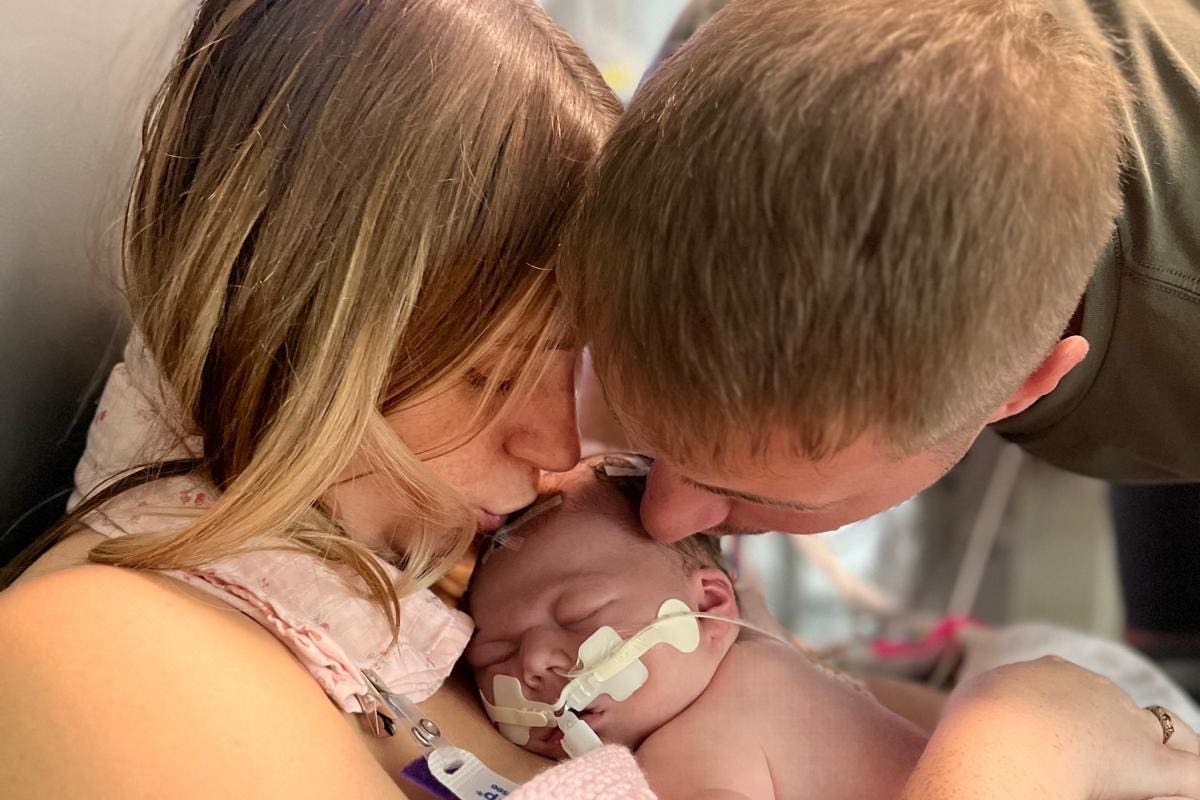 Victoria and Thomas Gillibrand’s baby Pippa died at just 12 days old (Family Handout/PA)