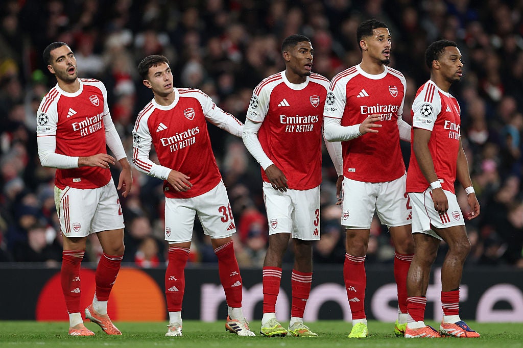 William Saliba (left) and Jurrien Timber are out of Wednesday’s Champions League clash