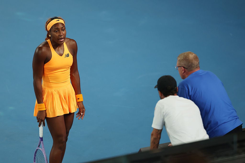 Gauff looked for solutions on the court but struggled to find answers
