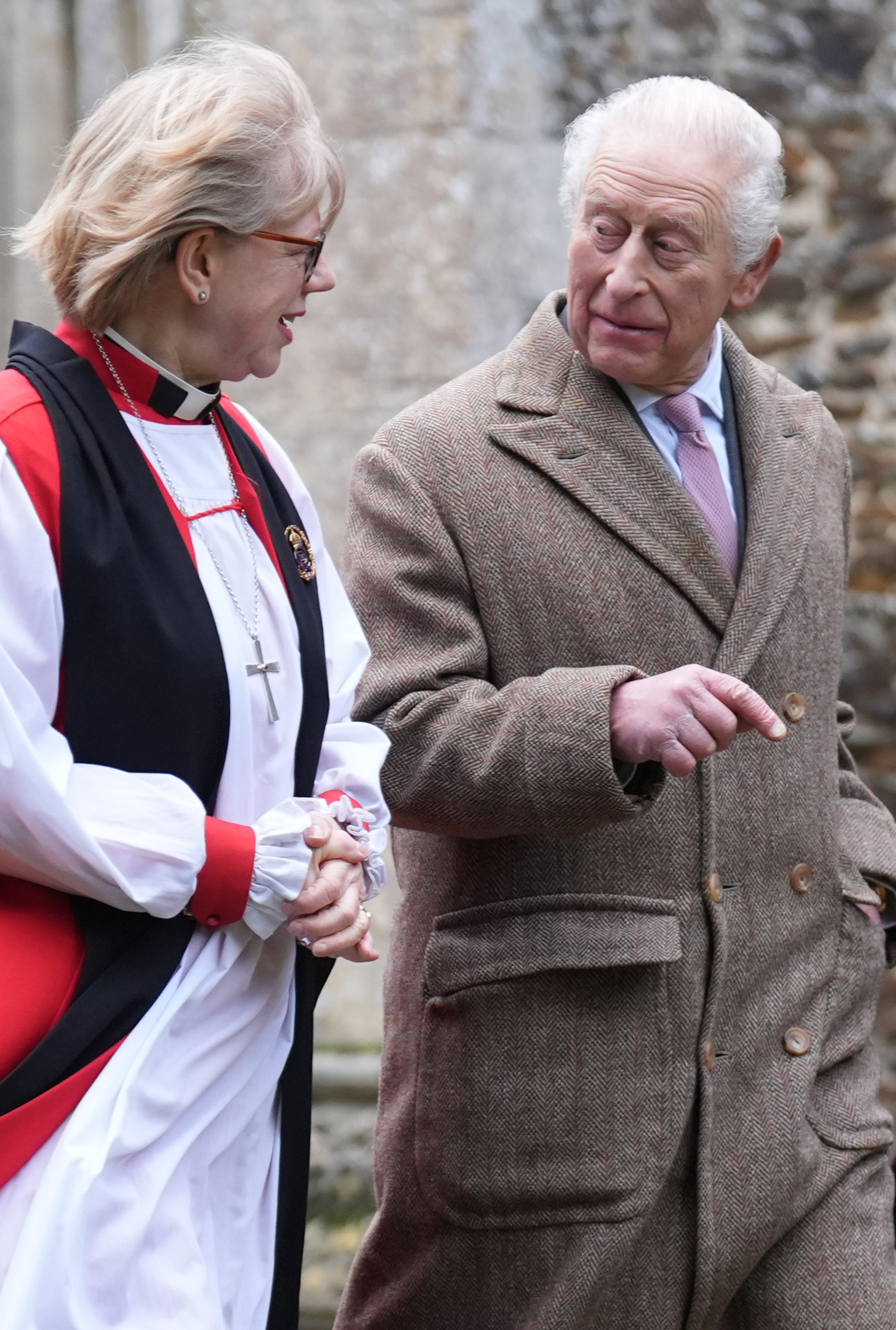 Incoming Archbishop of Canterbury, Dame Sarah Mullally, talked with the King days before her confirmation of election (Joe Giddens/PA)