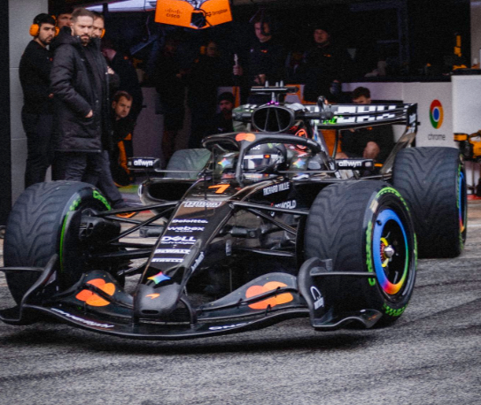 Lando Norris testing the 2026 McLaren F1 car in Barcelona