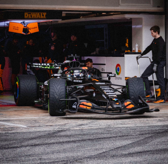 Lando Norris testing the 2026 McLaren F1 car in Barcelona