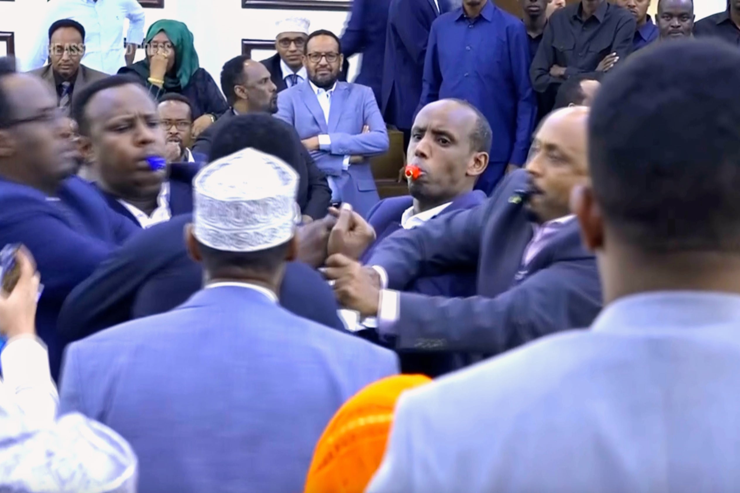 Somalia Parliament Scuffles