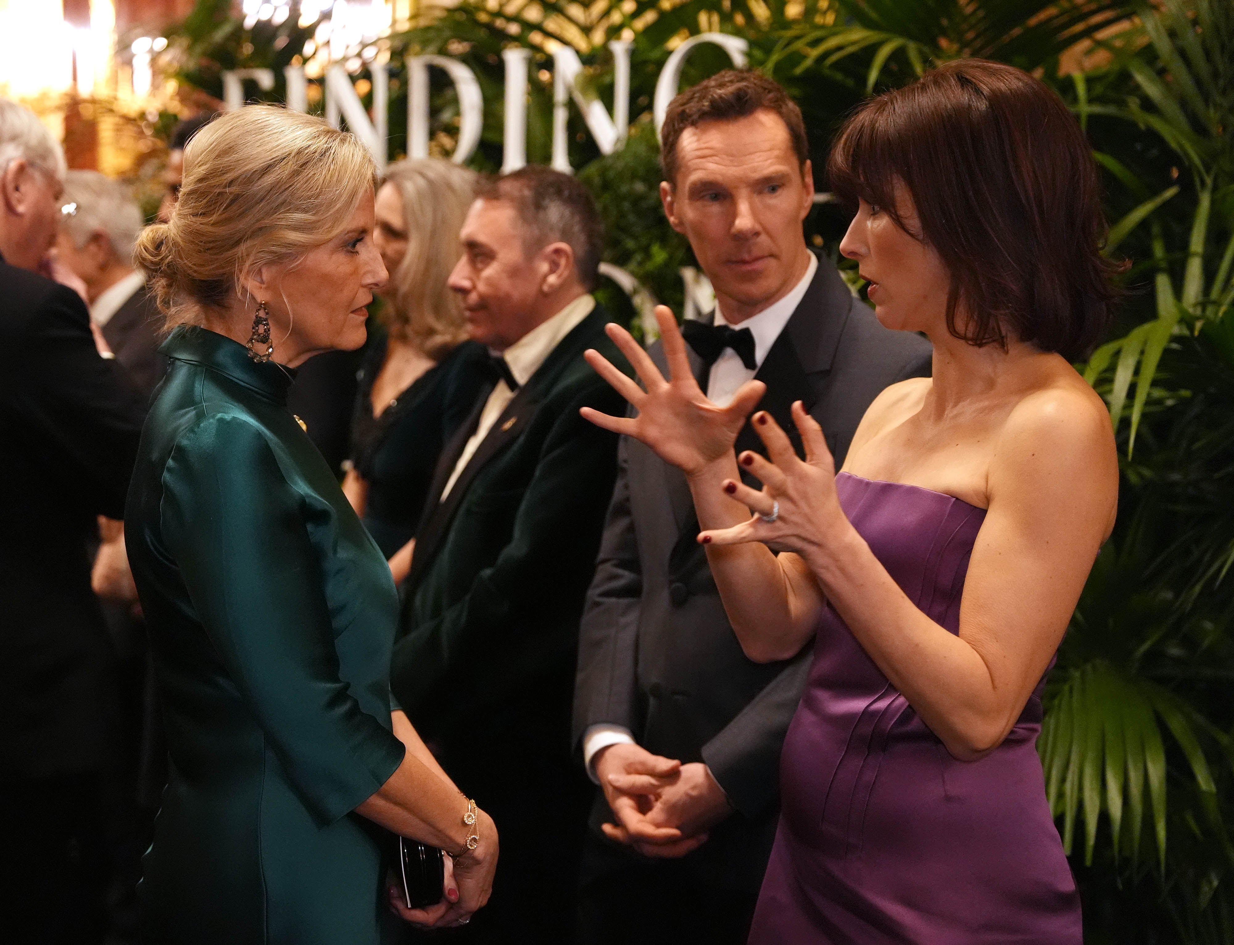 Benedict Cumberbatch and Sophie Hunter, pictured with the Duchess of Edinburgh , were also in attendance