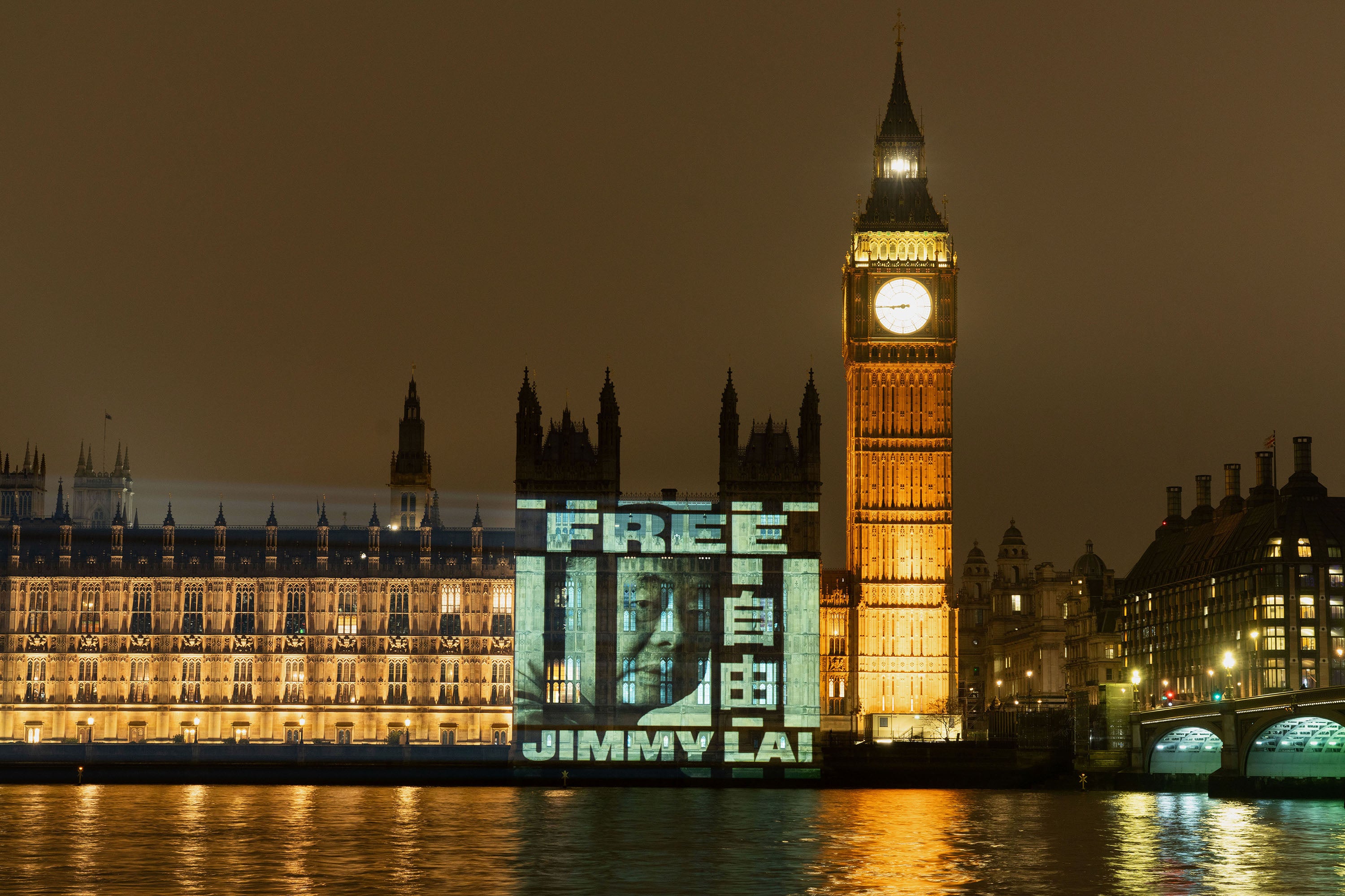 Projection on the UK parliament spotlights Keir Starmer’s ‘golden opportunity’ to free Jimmy Lai