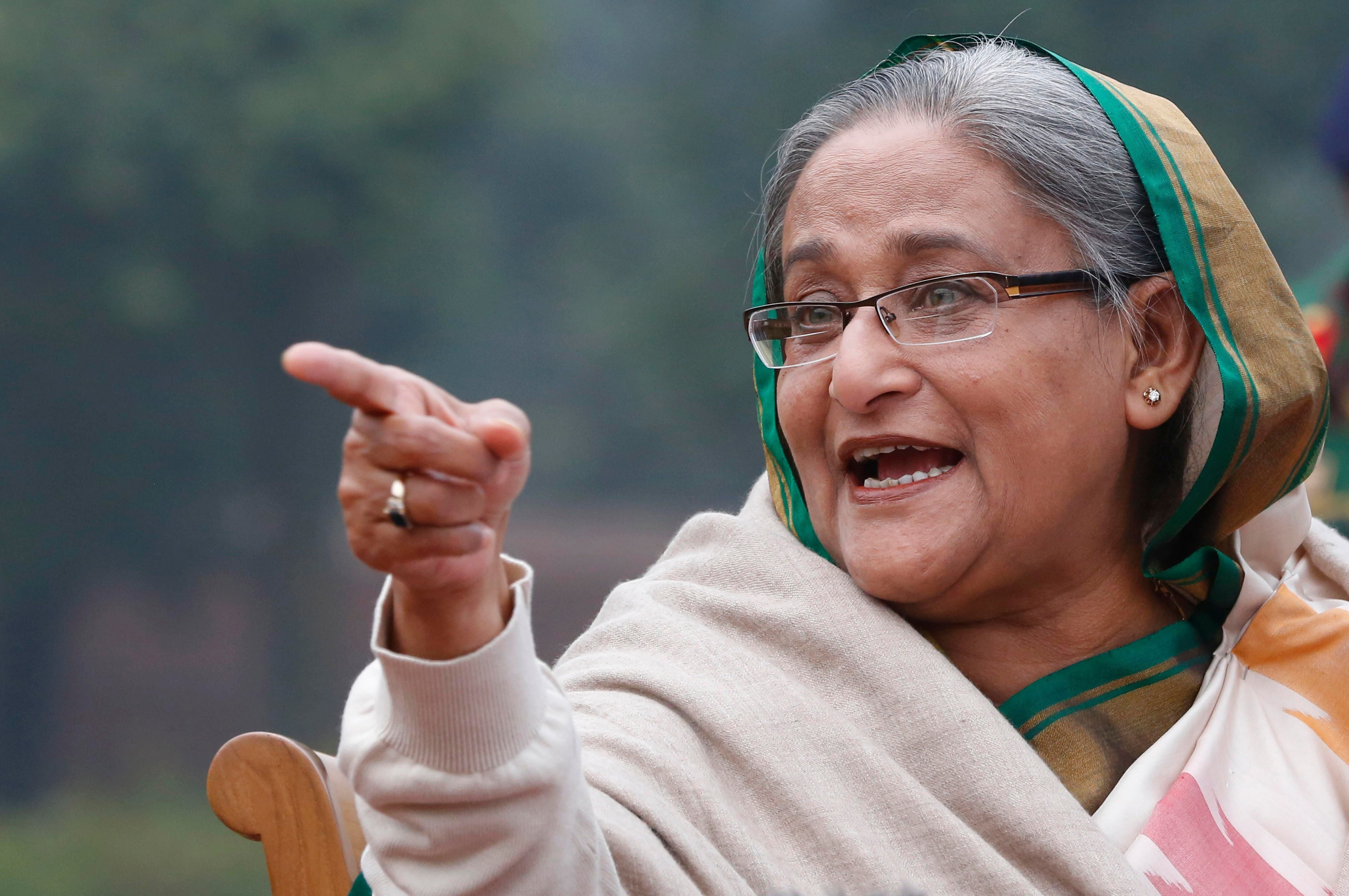 Ms Hasina’s party is barred from the polls