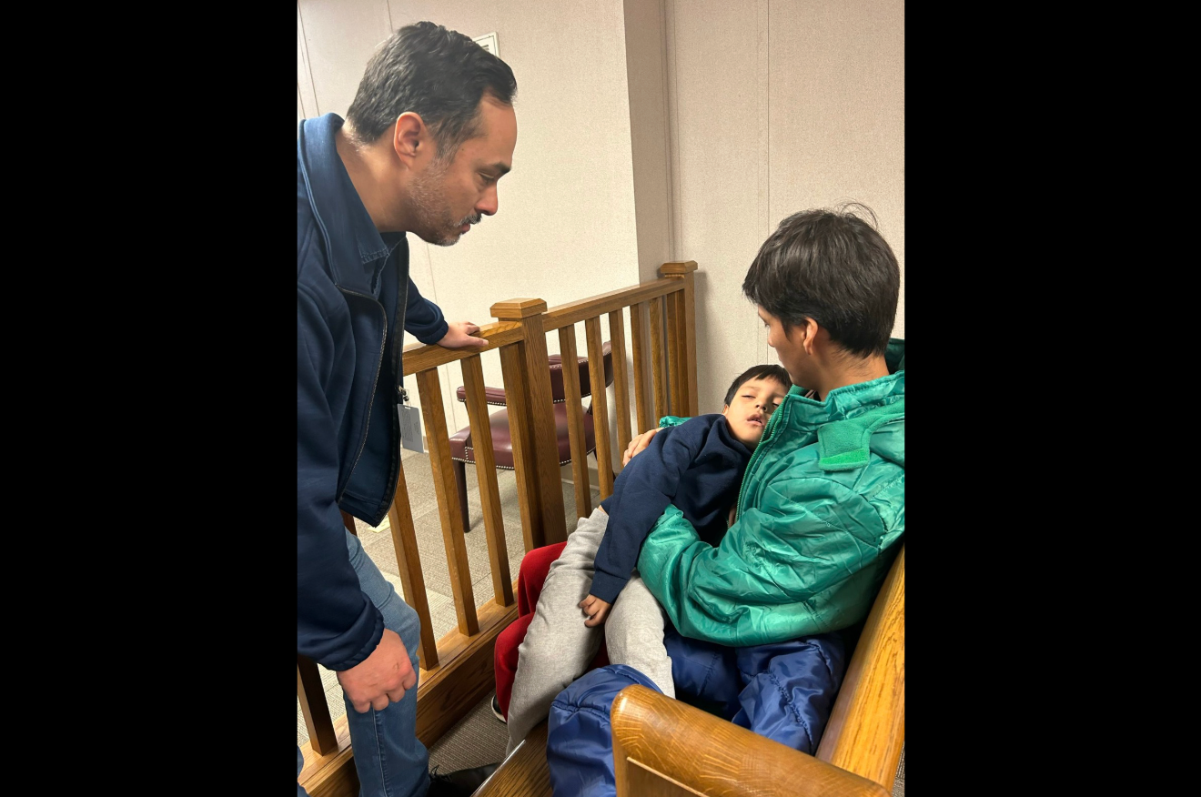 Representative Joaquin Castro visits Liam Conejo Ramos, 5, at an ICE detention facility in Texas. He was ‘asking about his family, his mom and his classmates,’ Castro said