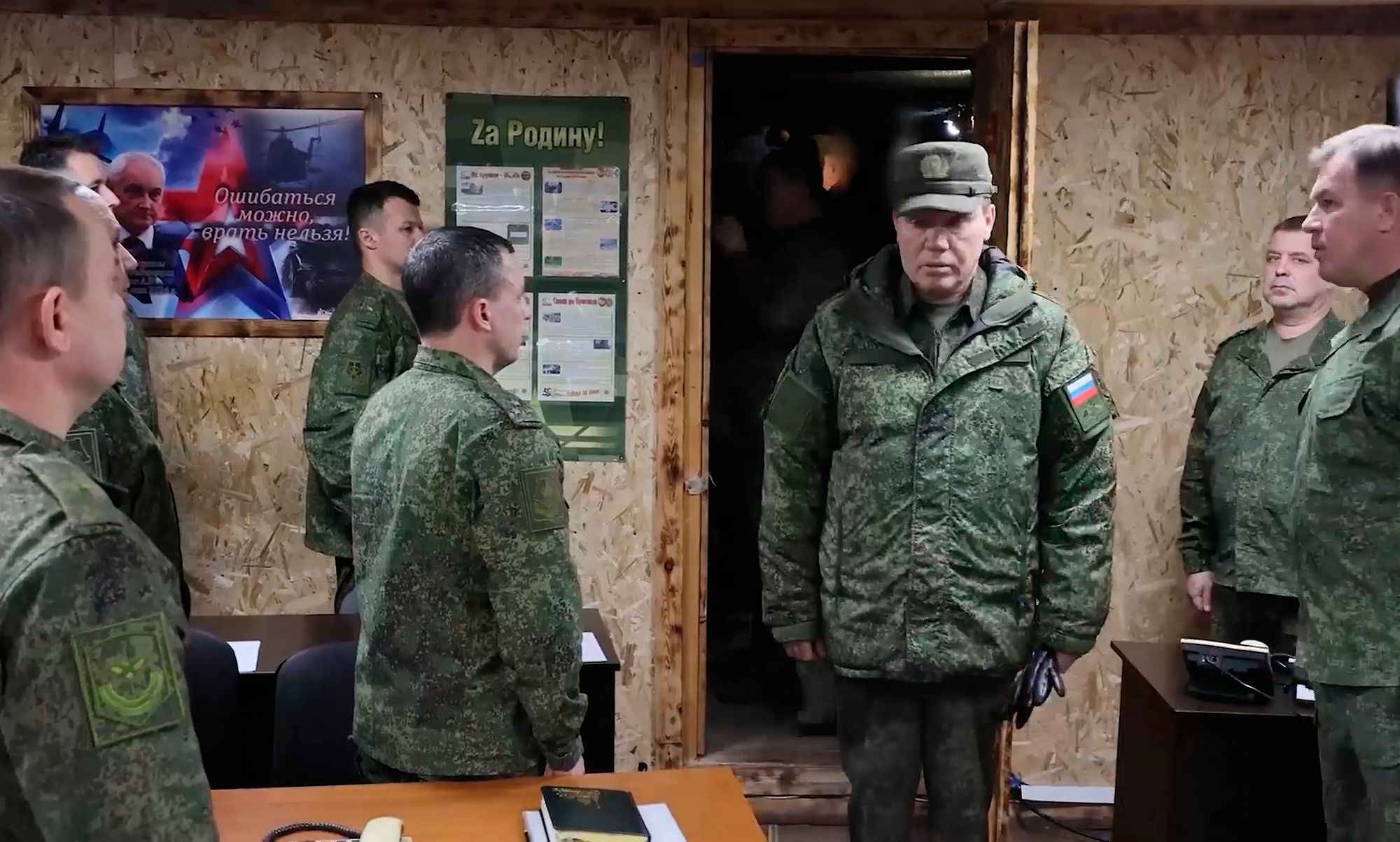 Valery Gerasimov (facing), the Russian army’s chief of general staff. It was predicted that Moscow would use the pretext of a humanitarian crisis in Kaliningrad to justify the invasion