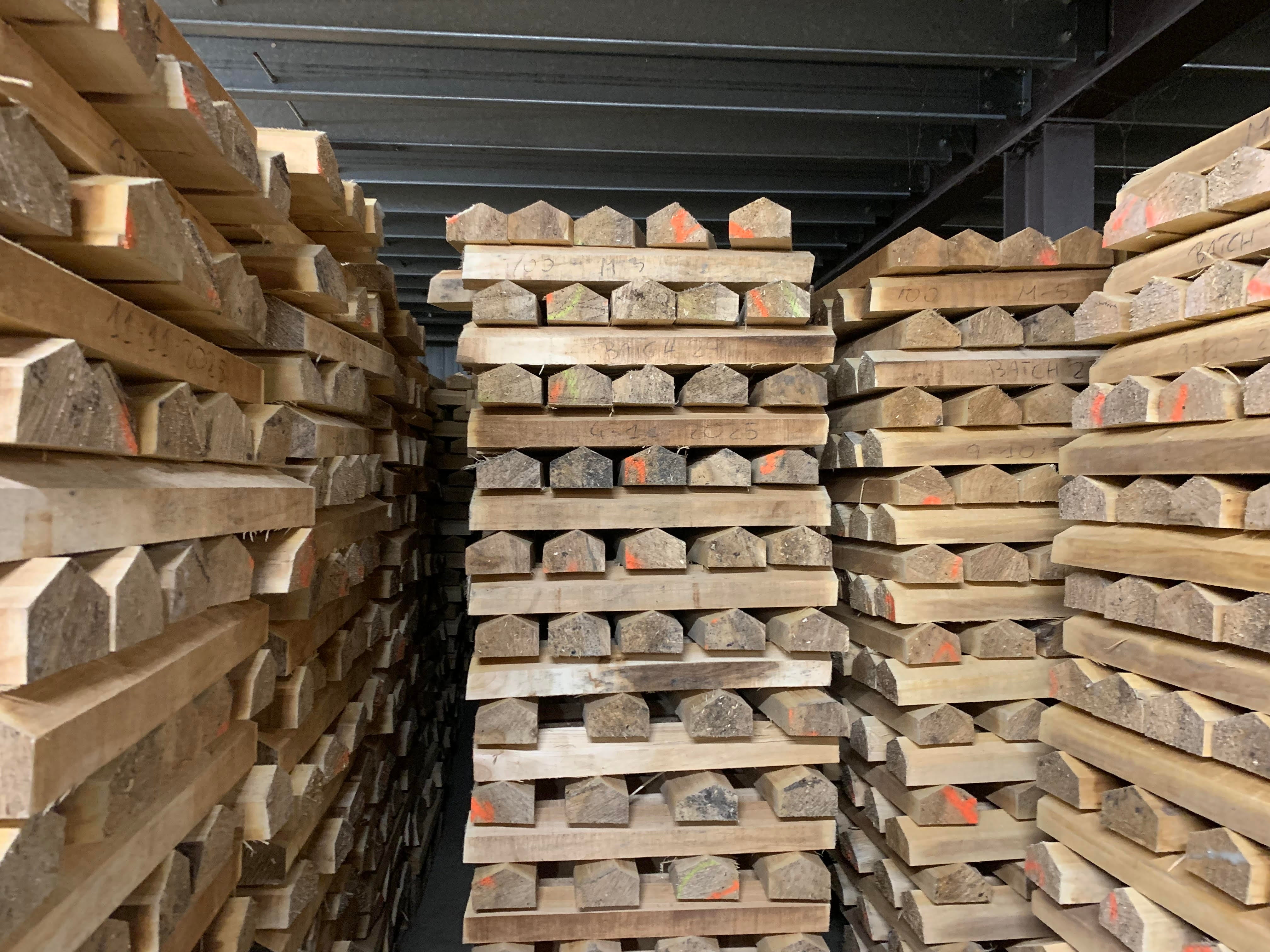 Bats are cut down into ‘clefts’ and then graded according to quality