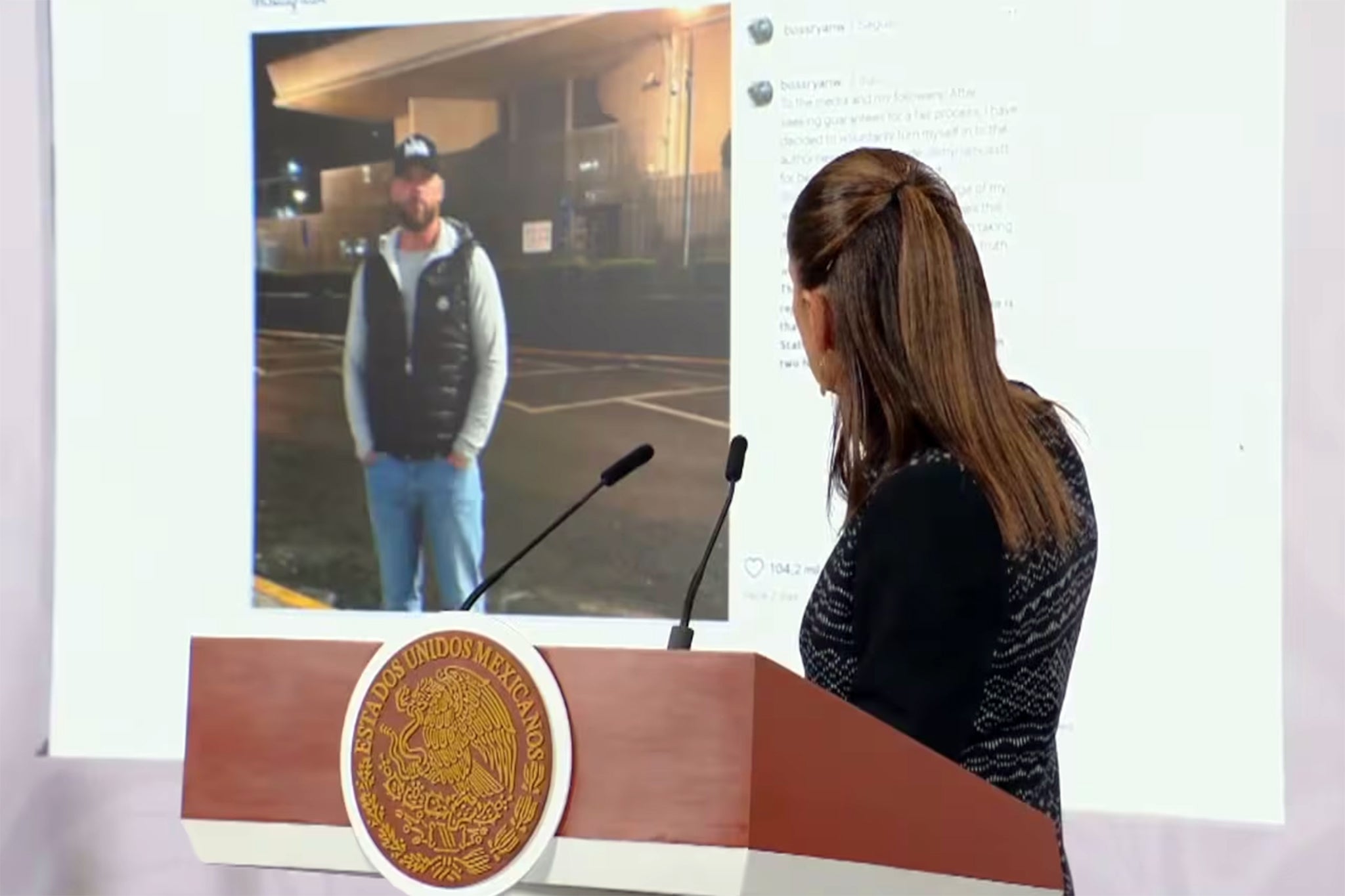 Sheinbaum shared the Instagram post during his press conference earlier this week, claiming there was no indicating it was AI