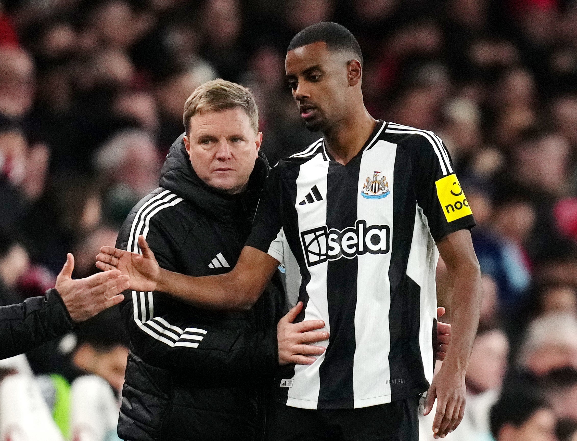 Eddie Howe with Isak last season
