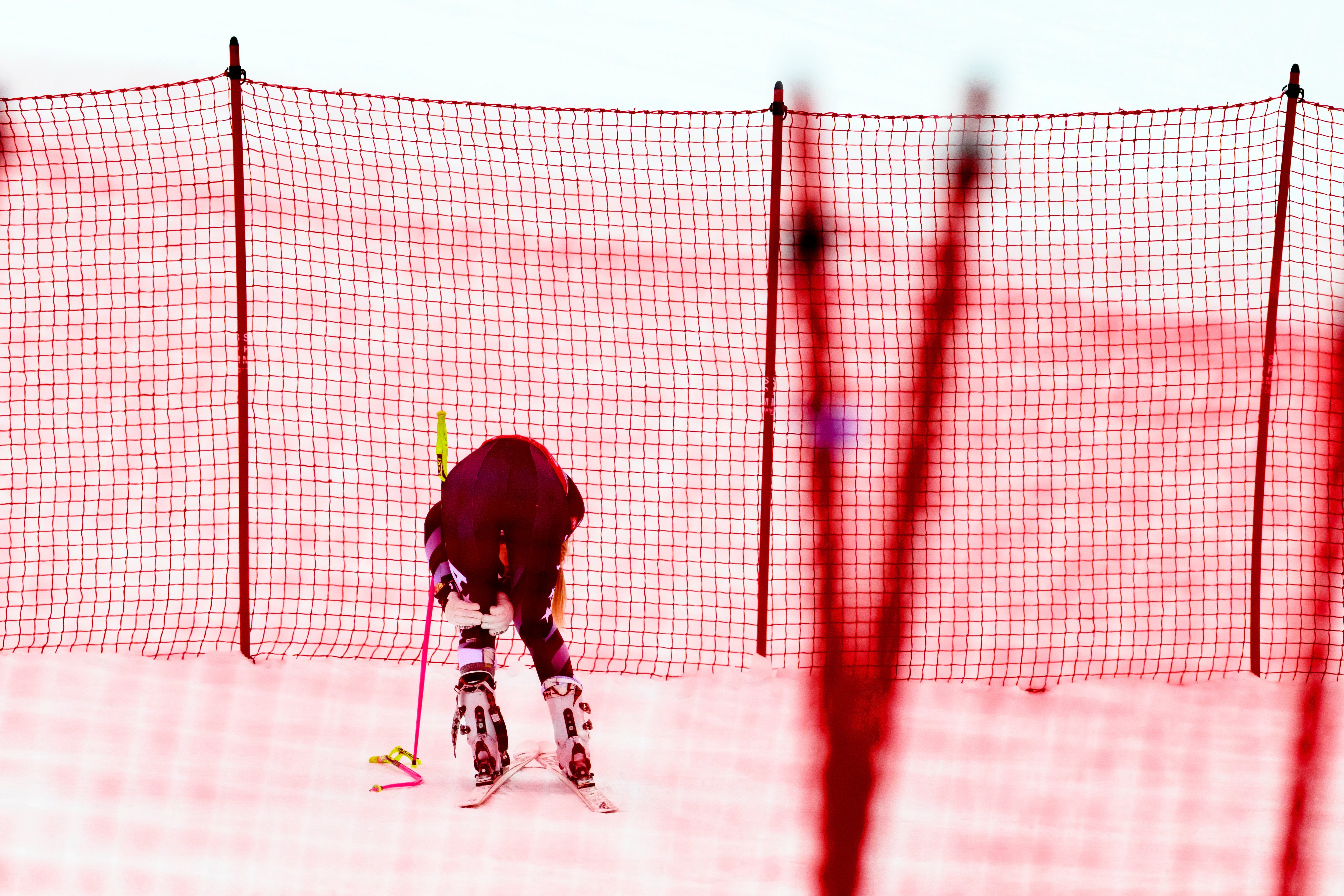 Vonn crashed into the safety nets just a week before the start of the Olympics