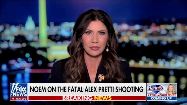 Kristi Noem repeatedly dodged questions from Sean Hannity over criticism of her actions and remarks following the shooting of Alex Pretti.
