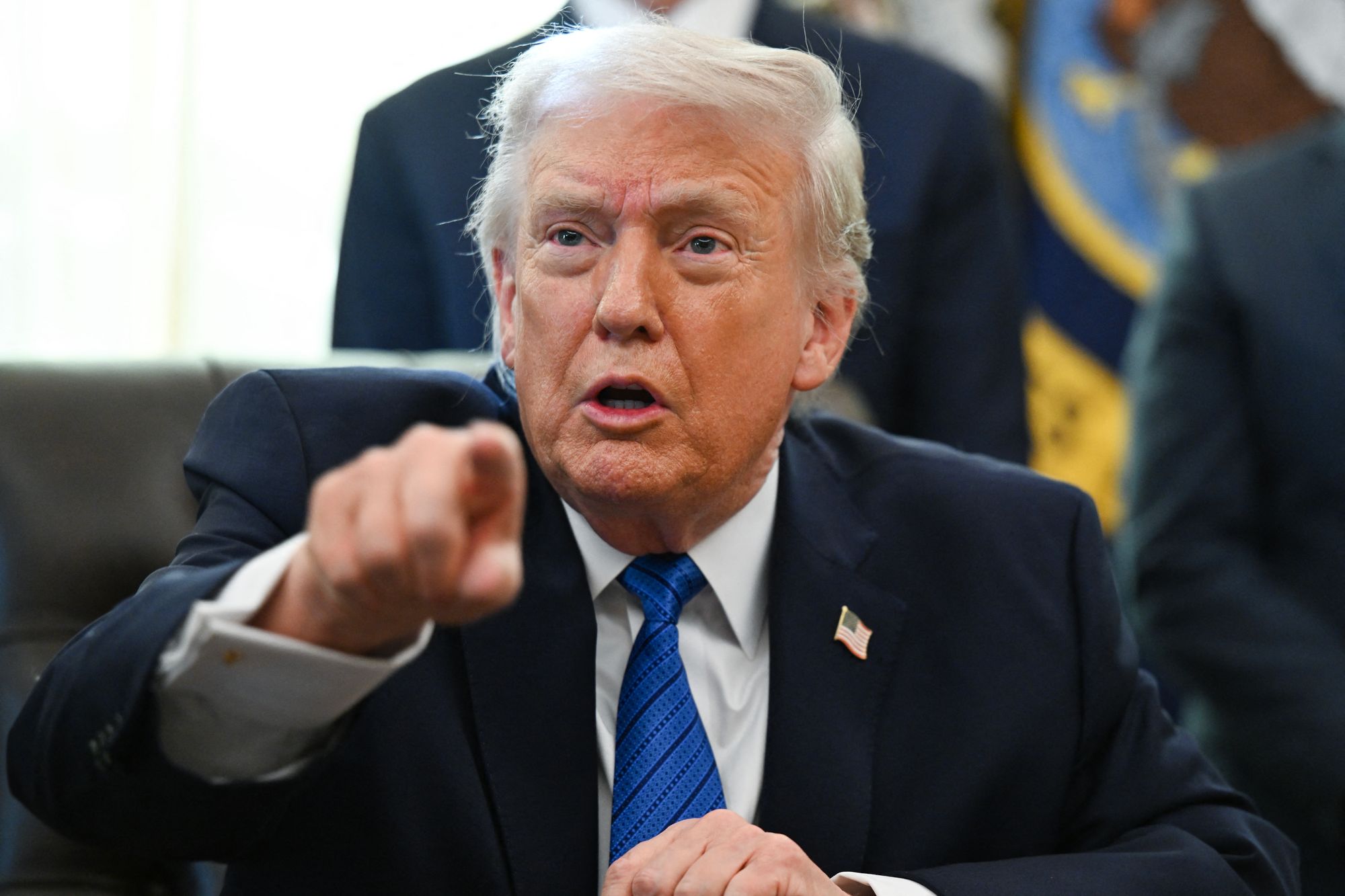 Donald Trump raged at ABC News reporter Karen Travers on Friday, calling her “very loud” and dismissing her as “fake news” for asking about his IRS lawsuit.