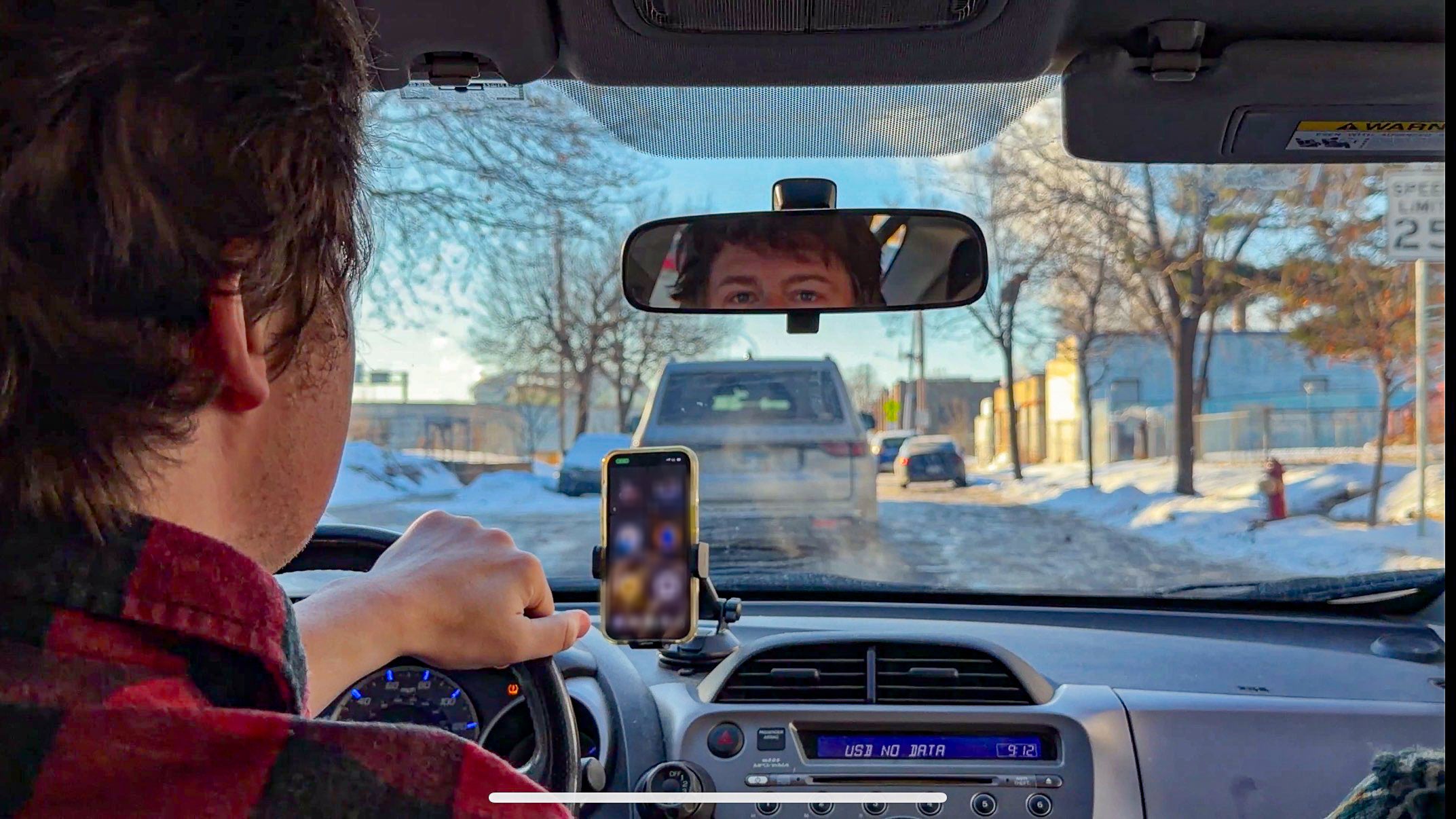 Stancil, a volunteer, monitors ICE agents in Minneapolis