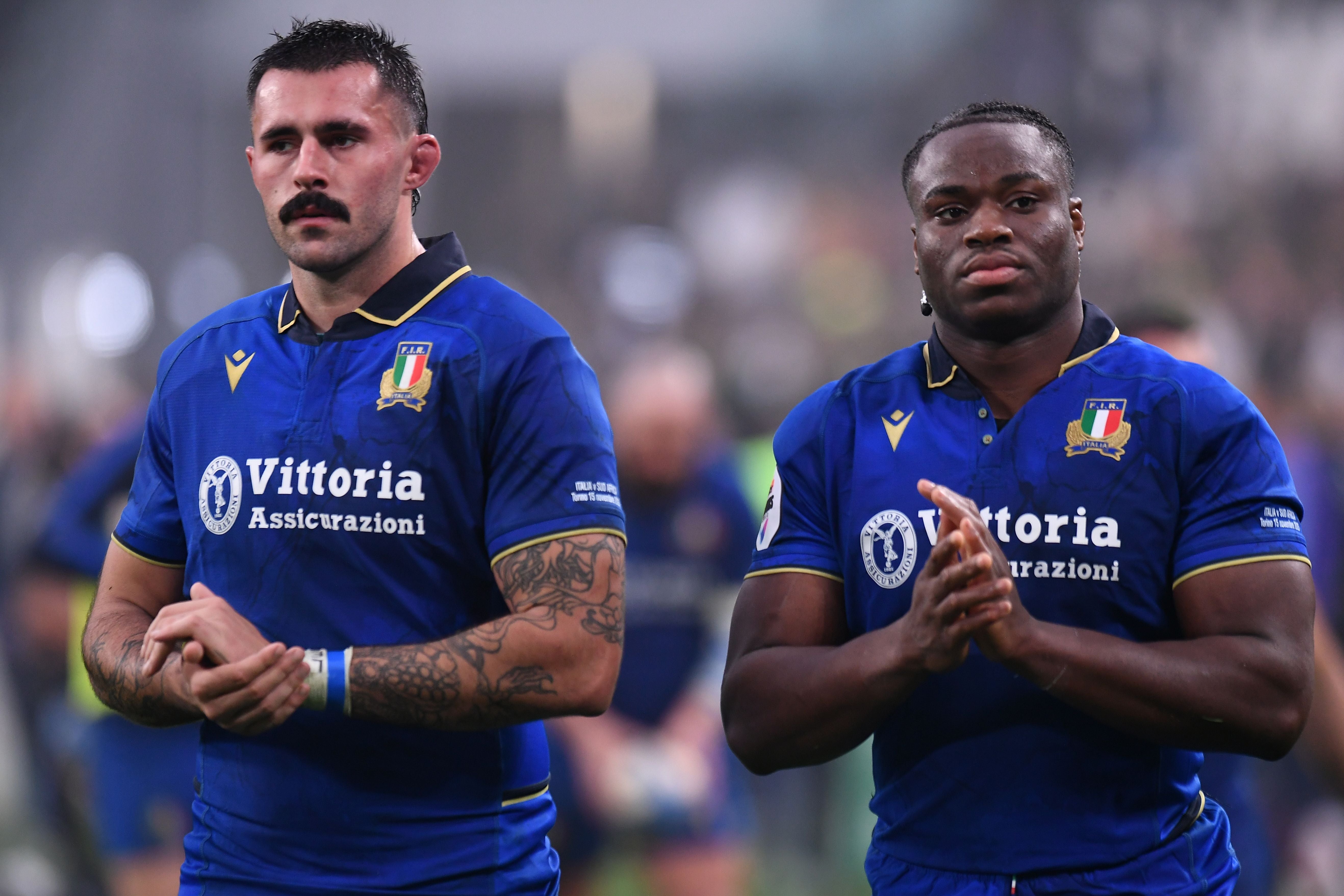 Odiase (right) and Riccardo Favretto could be in the back-row mix for Italy