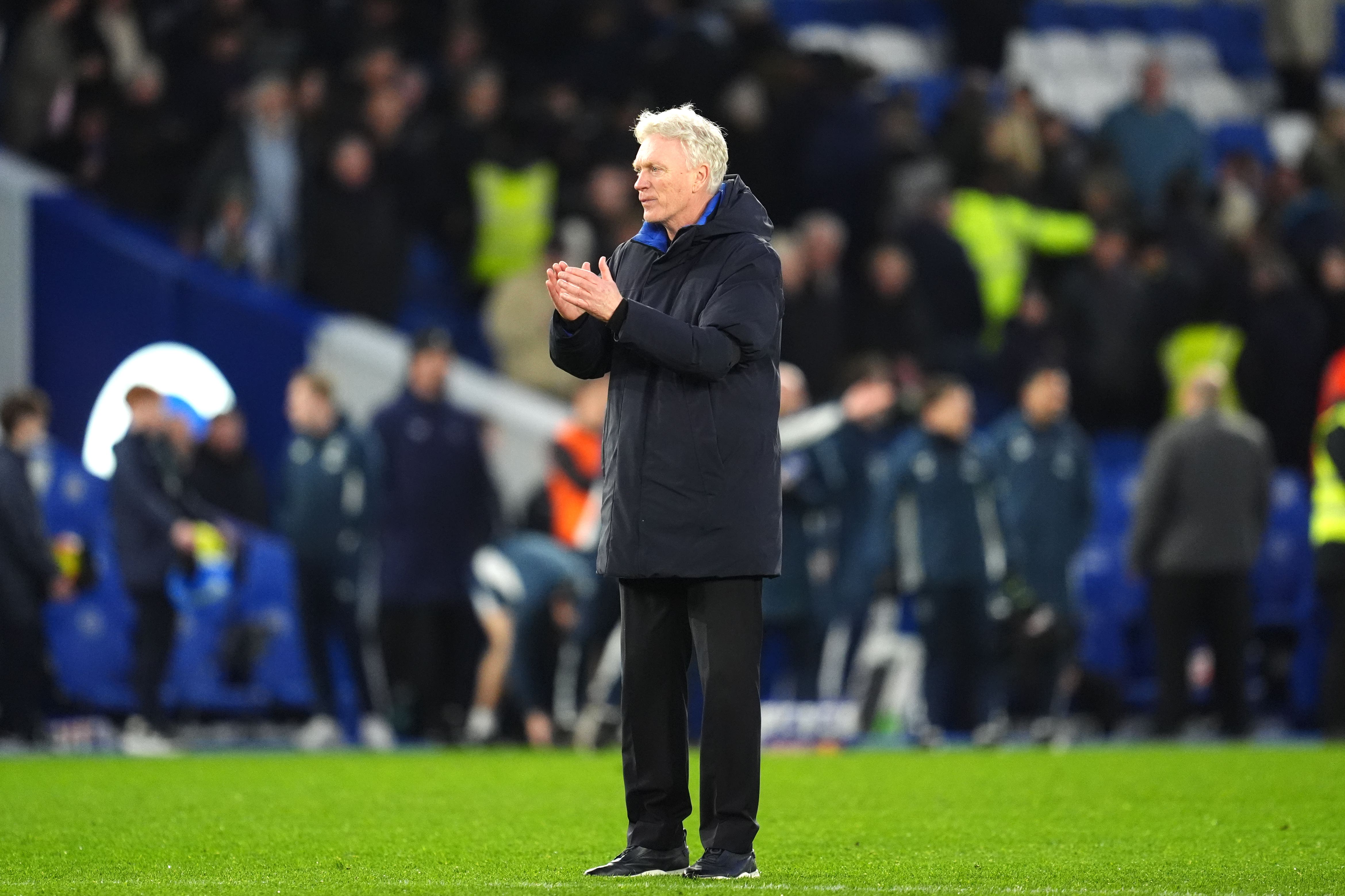 Everton manager David Moyes applauds the fans (Adam Davy/PA)