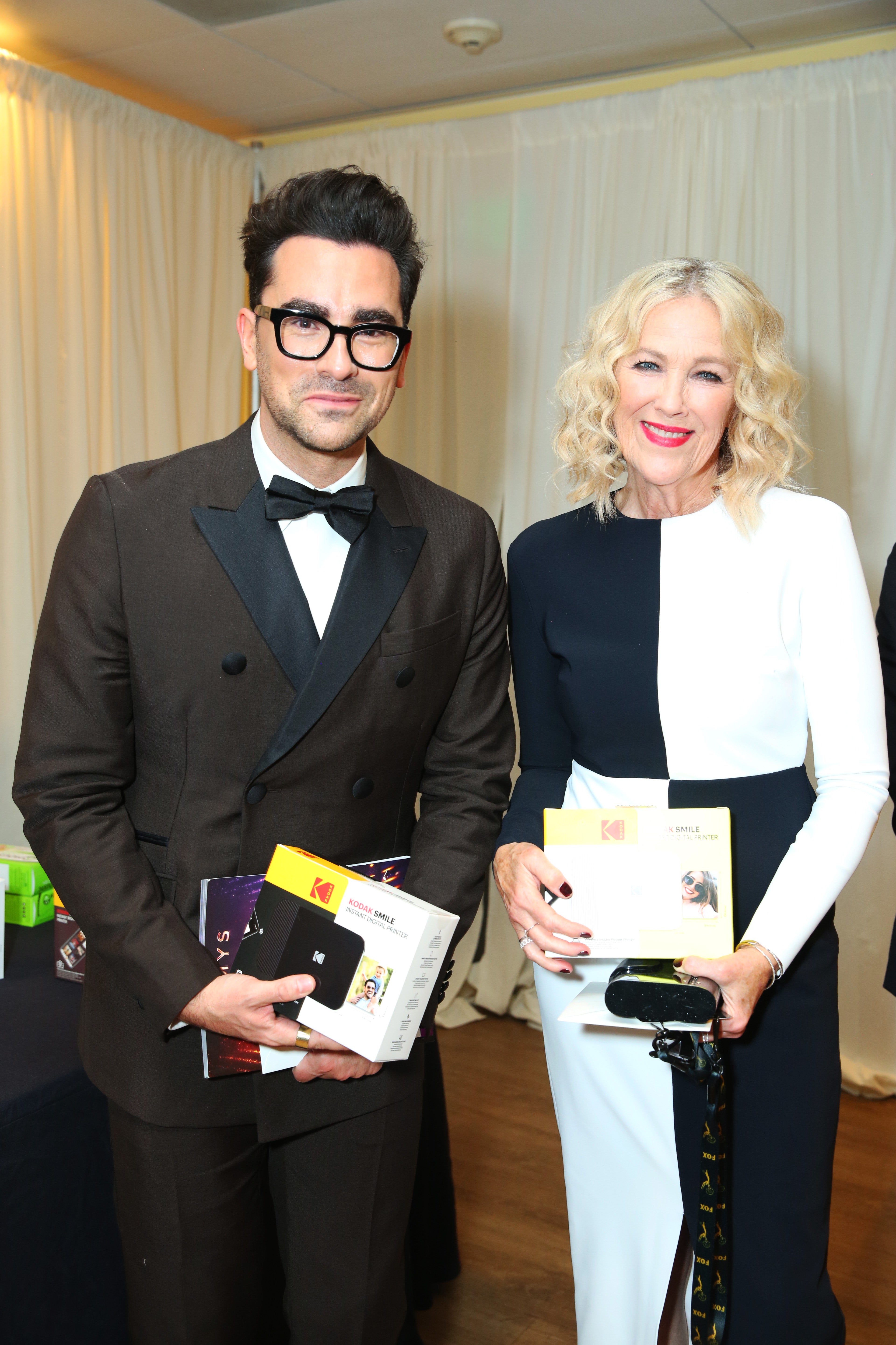 Dan Levy and Catherine O'Hara at the Emmy Awards in 2022