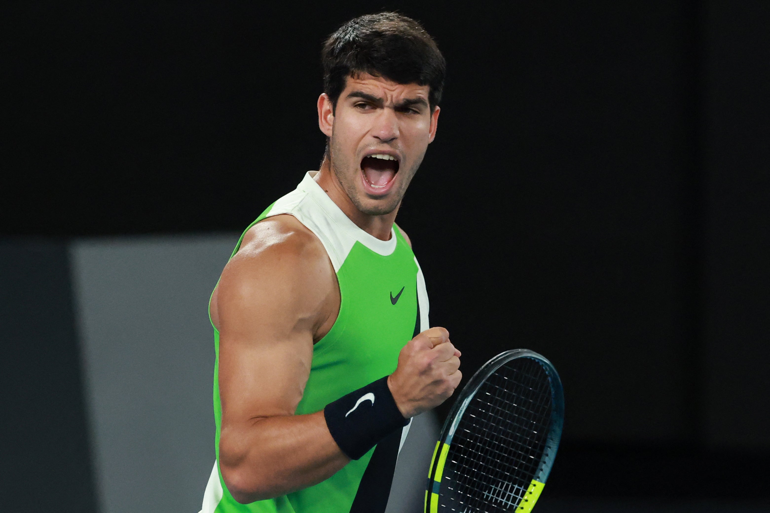 Alcaraz upped his game significantly to win the second set