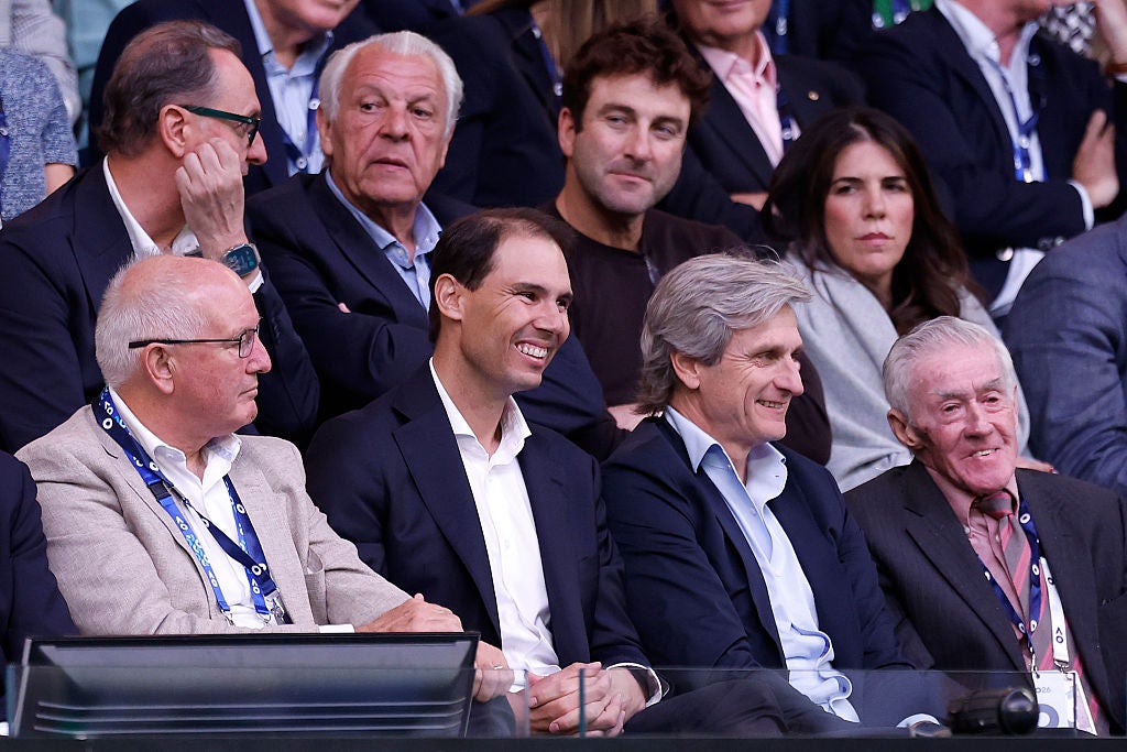 Nadal watched on as Alcaraz claimed his first Australian Open title