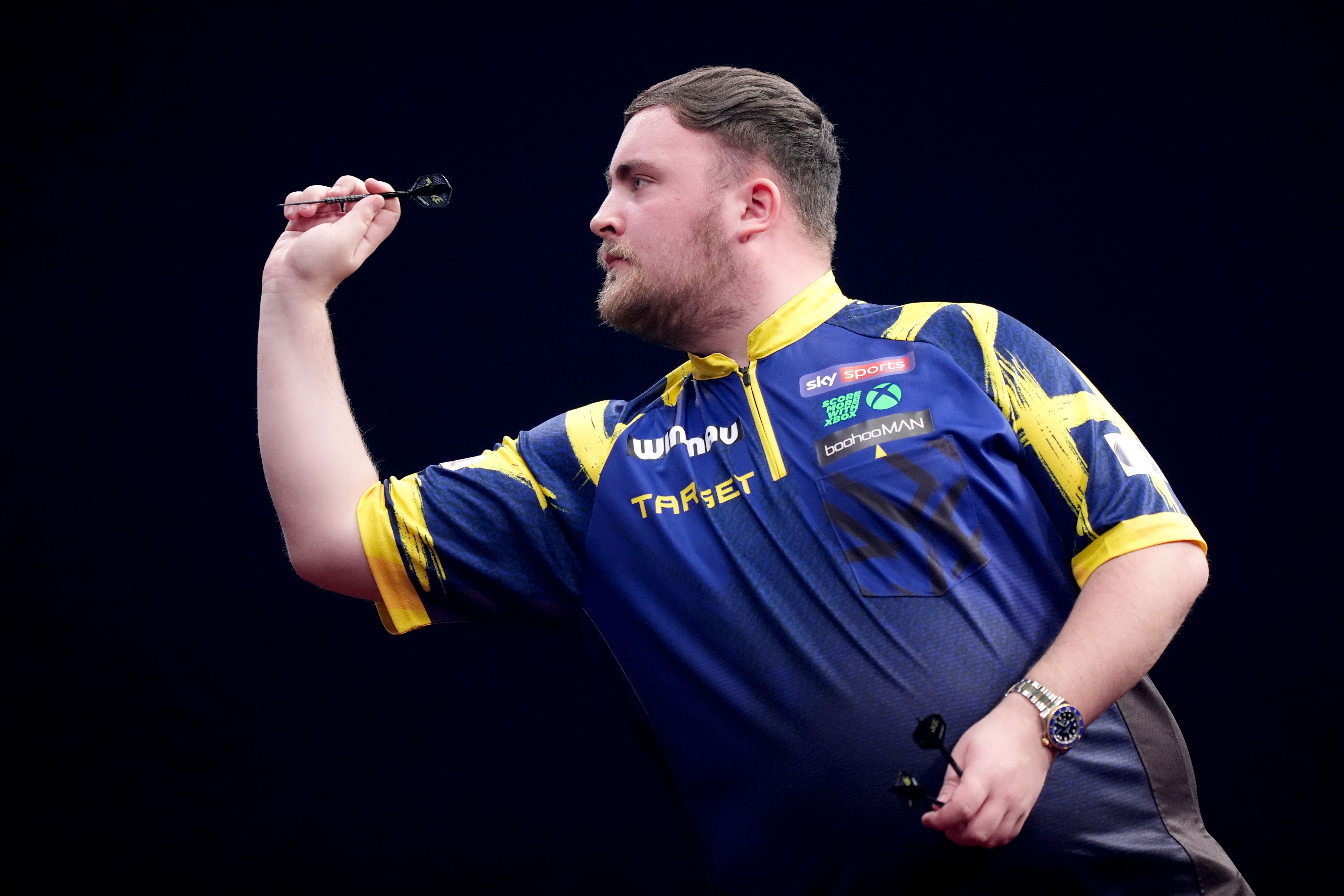 Luke Littler during his match against Josh Rock on Sunday (Ben Whitley/PA)