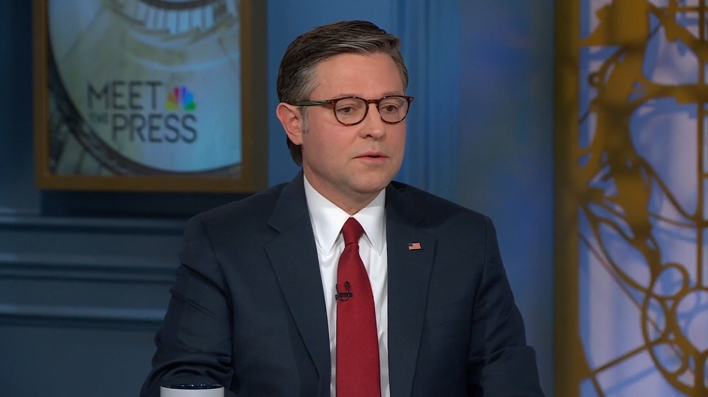 Mike Johnson affirmed his support for Kristi Noem's continued leadership at DHS on Sunday