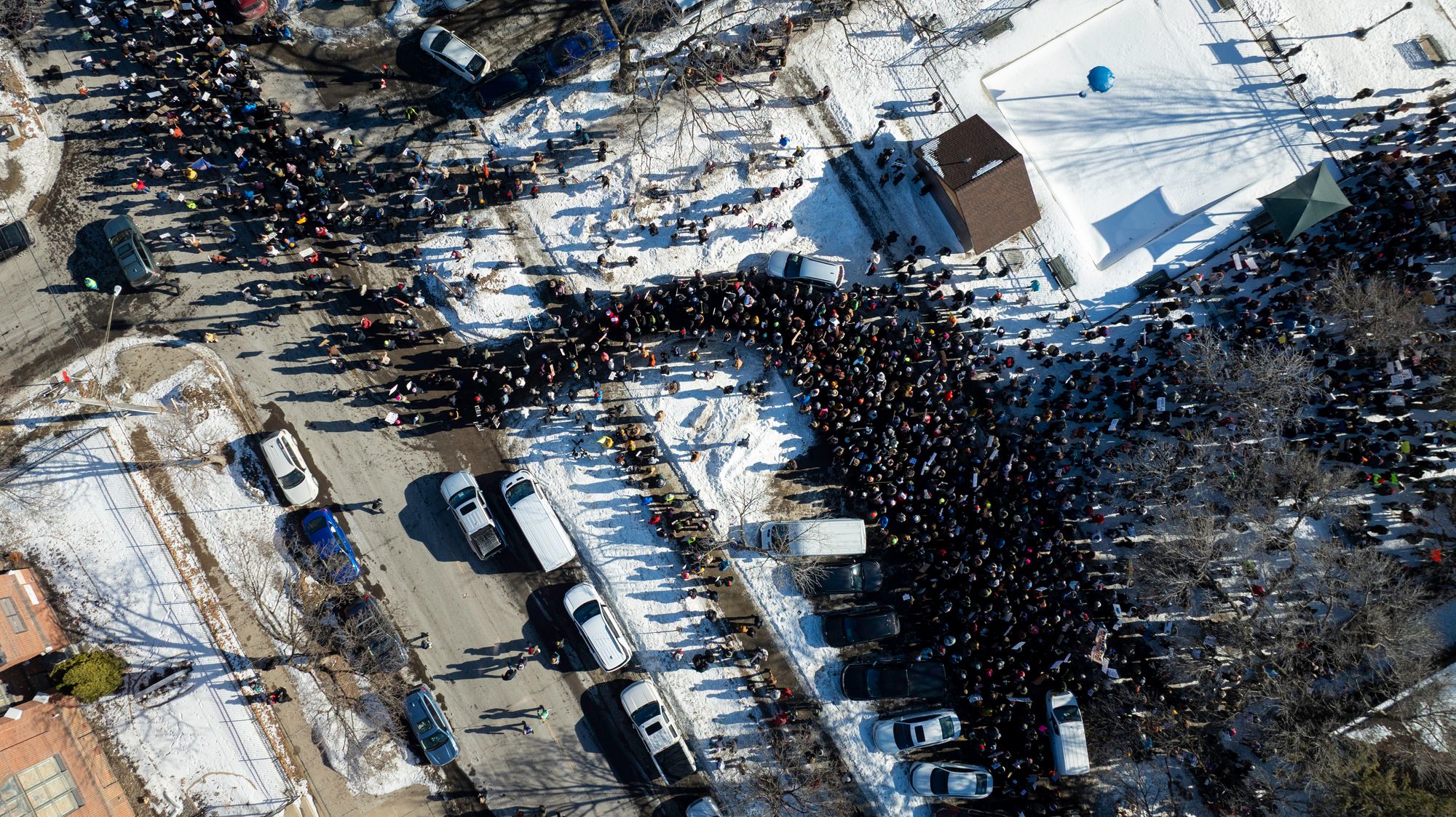 The protest comes after several shootings in the city by federal immigration agents