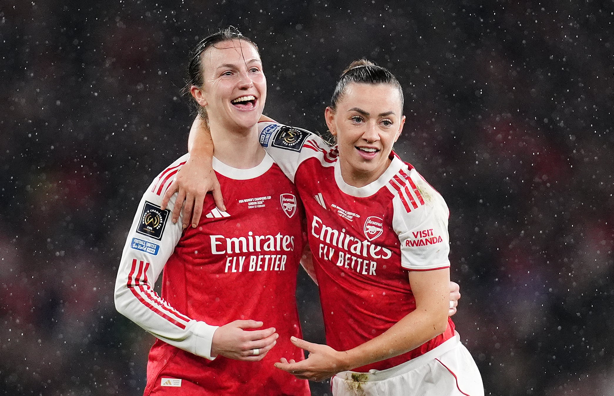 Lotte Wubben Moy celebrates Arsenal's second goal