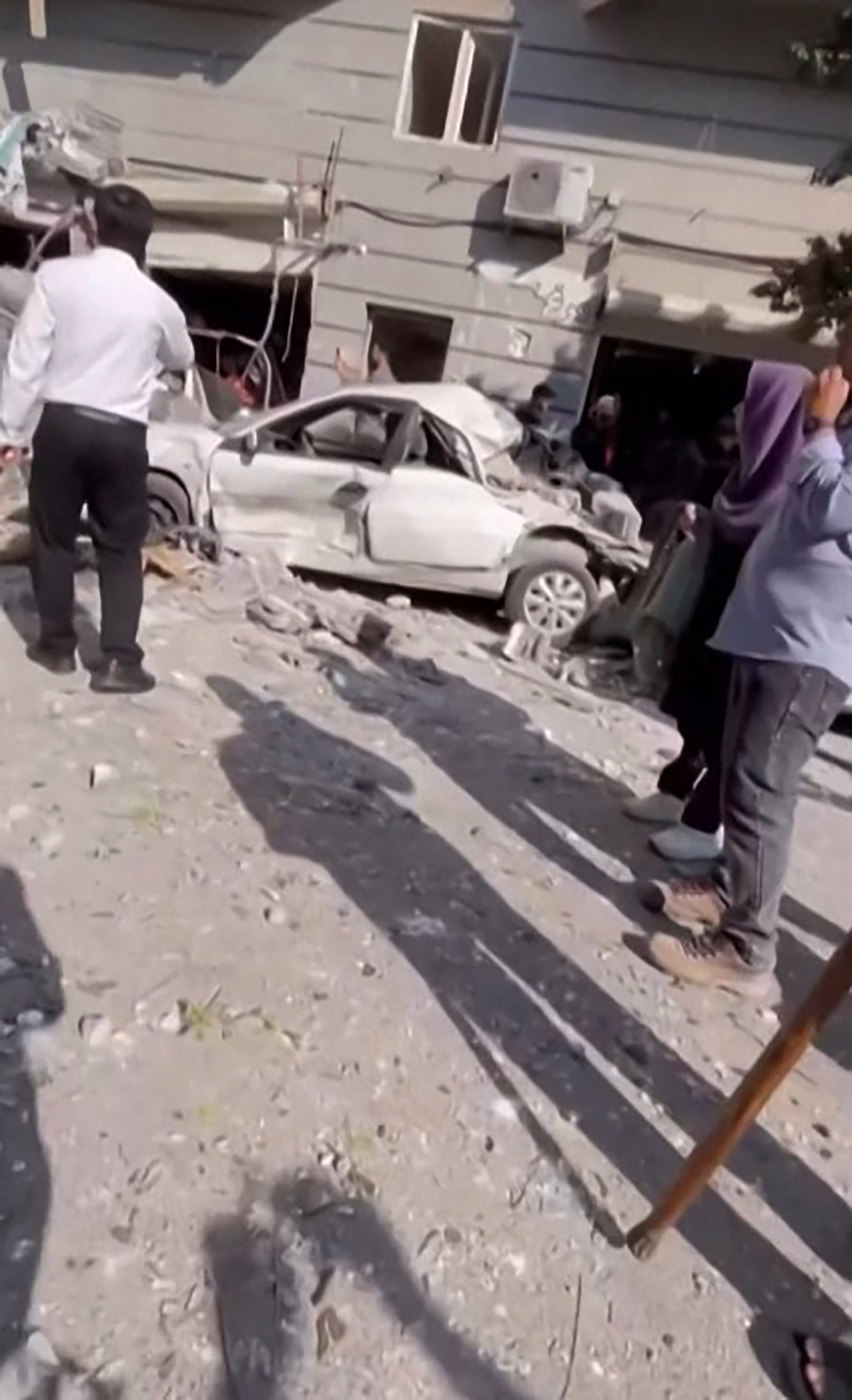 Damage after an explosion in a building in Bandar Abbas