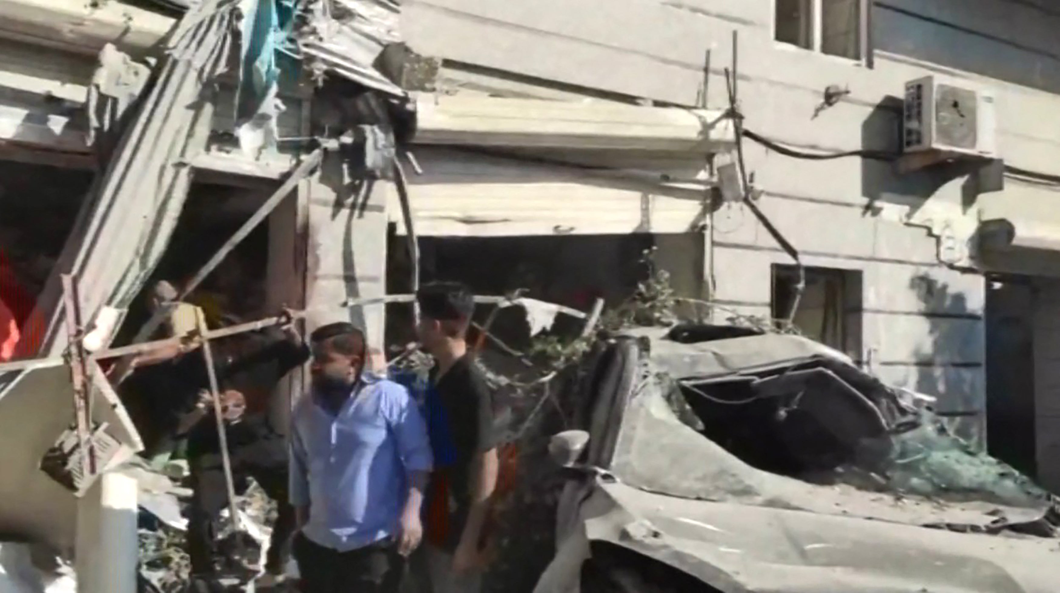 Image shows damage after an explosion in a building in Bandar Abbas