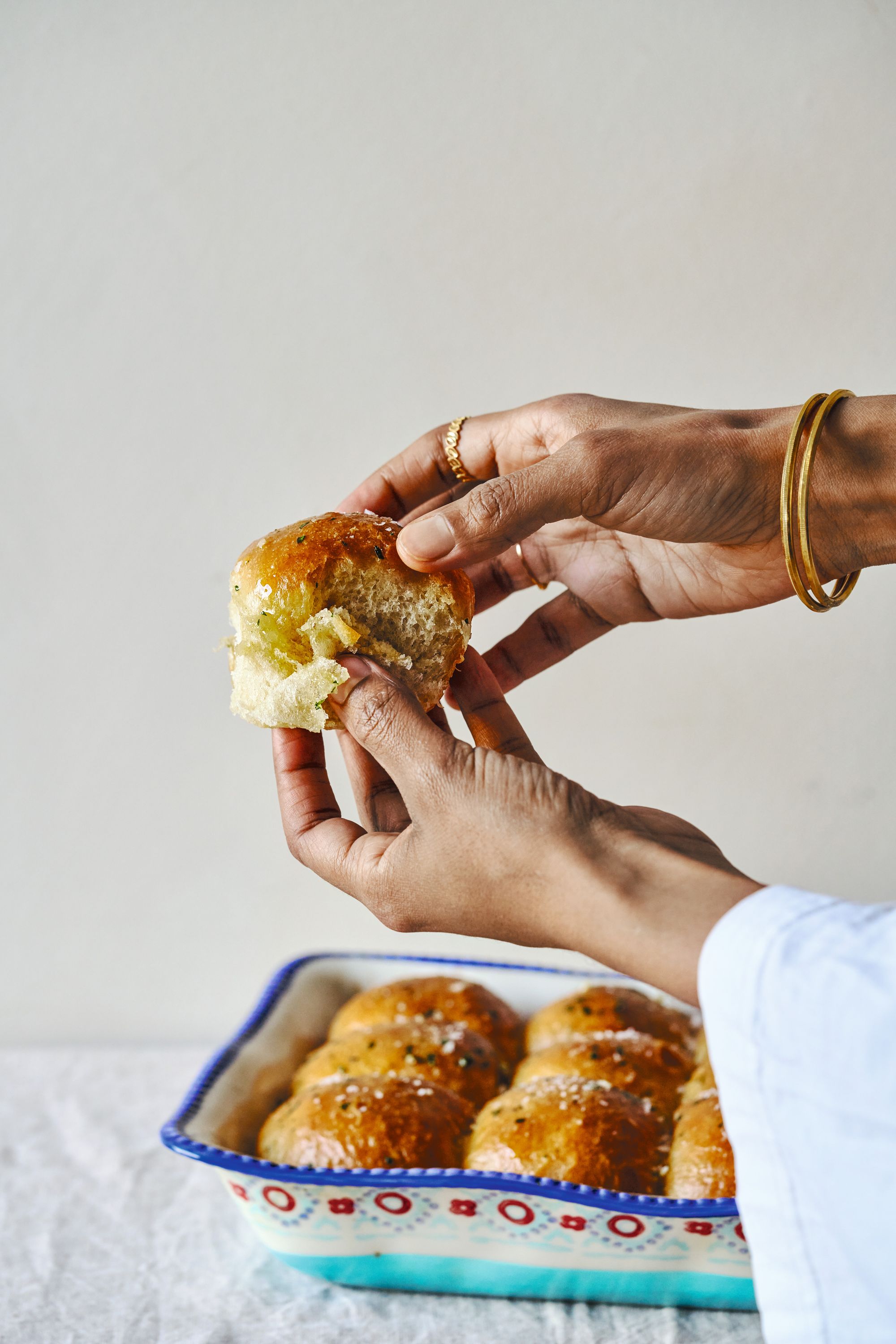 Soft, pillowy Somali dinner rolls, designed to be forgiving, adaptable and just as at home on the iftar table as they are at a family gathering