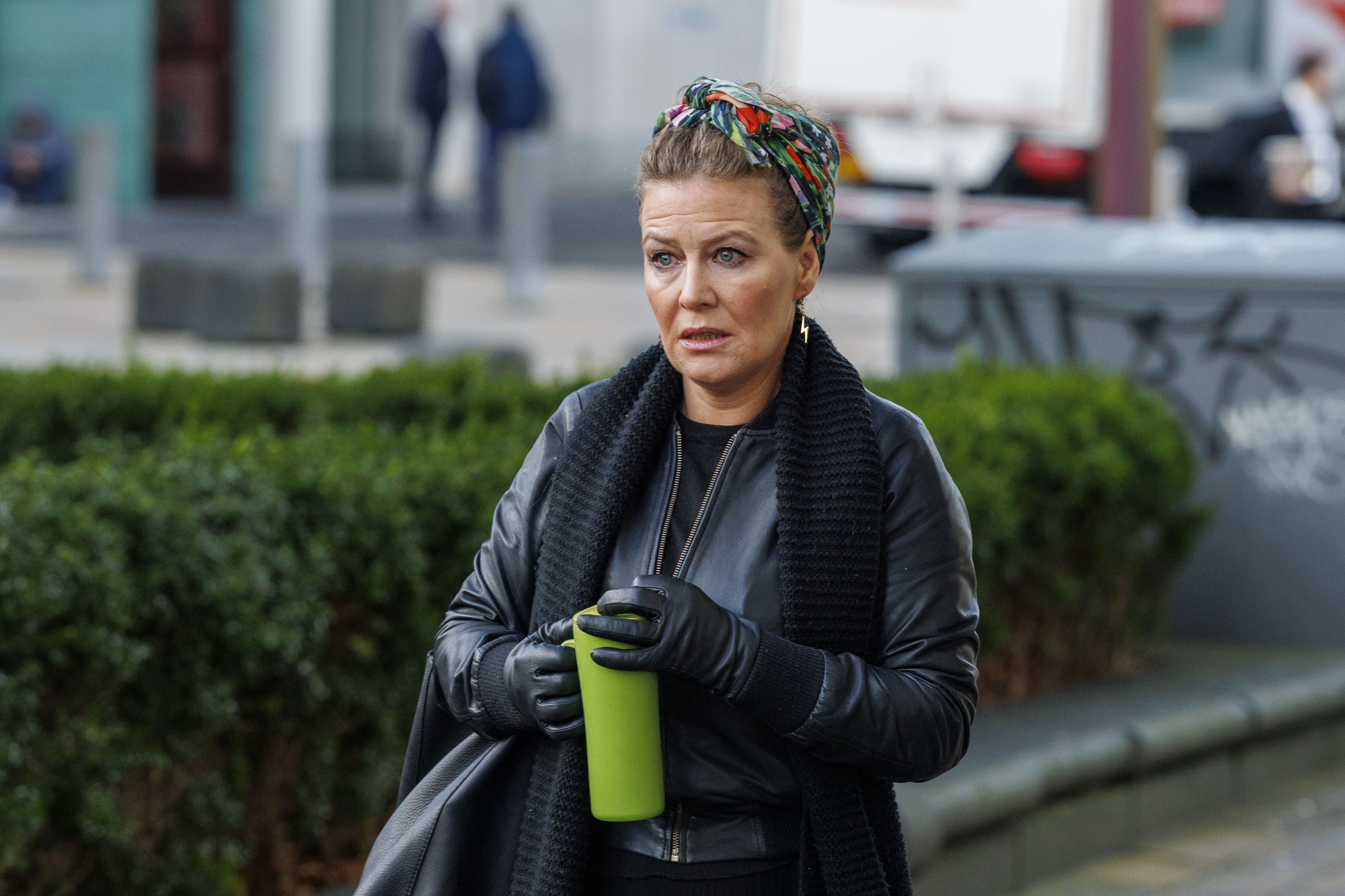 Fiona Donohoe, the mother of 14-year-old Noah Donohoe, outside Belfast Coroner’s Court (Liam McBurney/PA)