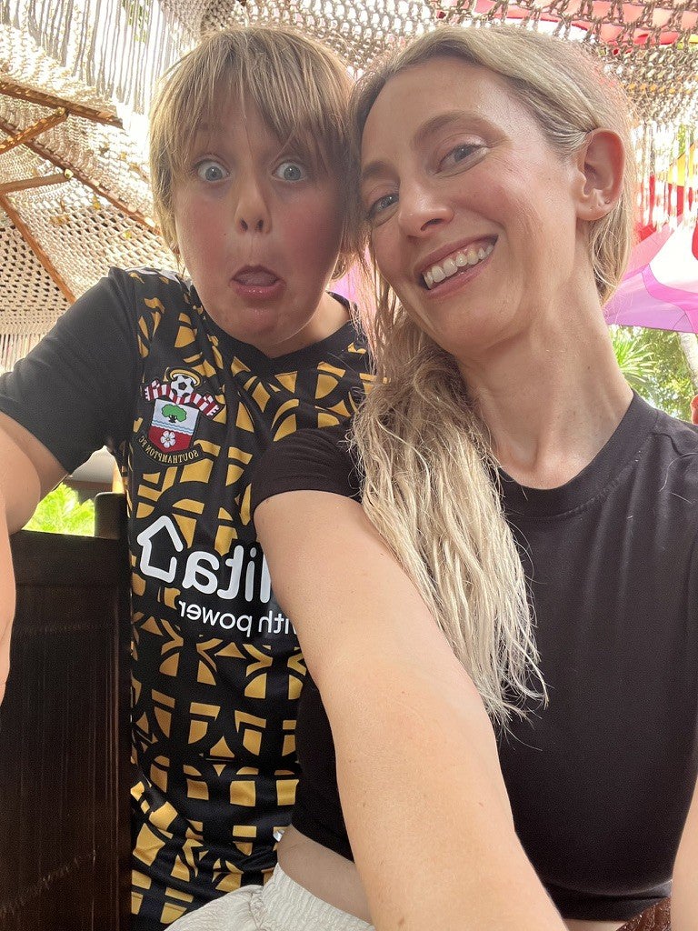 Gyles Brandreth's grandson Kitt with his mother Saethryd