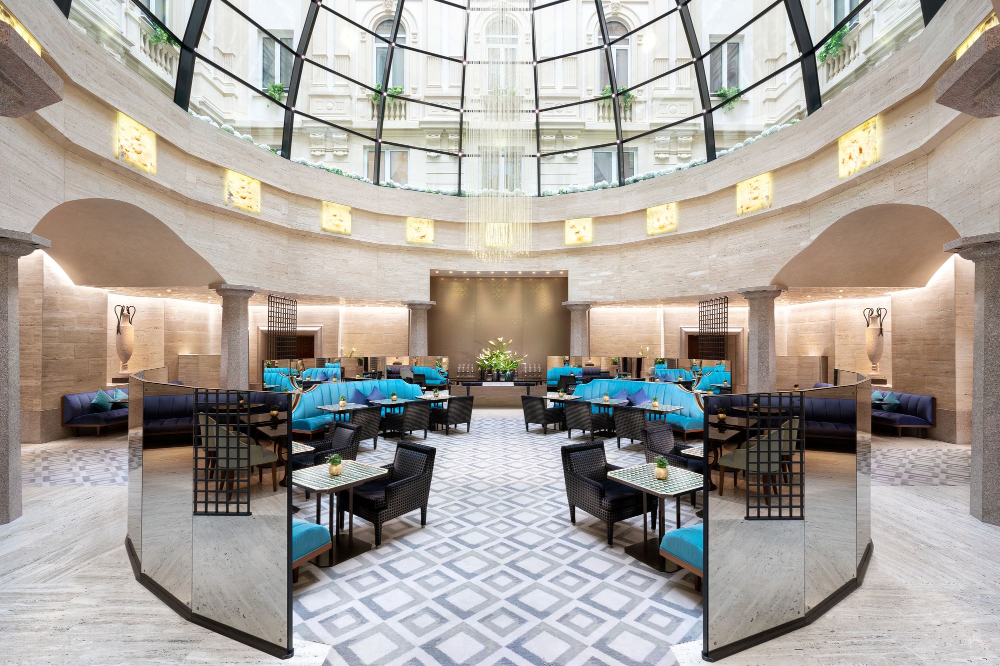 Dine in style at the all-day restaurant La Cupola